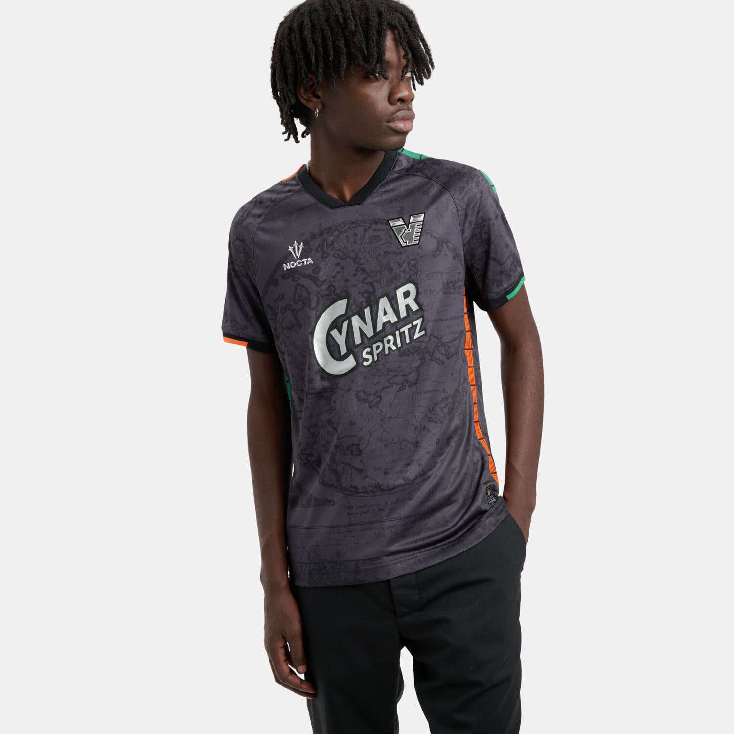 Venezia NOCTA 長袖シャツ Sサイズ Nocta Venezia FC Home Match 25/26 men's black, gray, and silver T