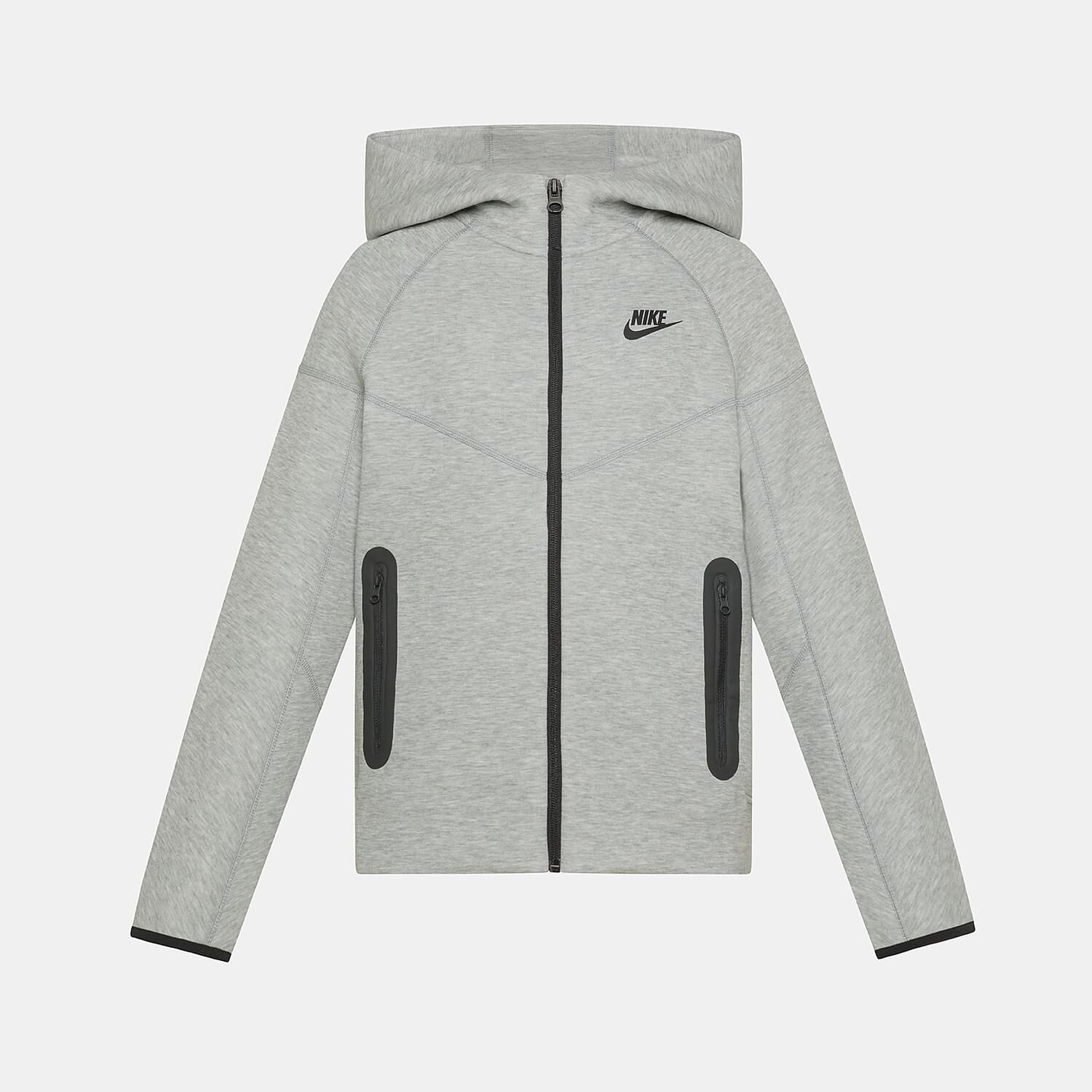 Nike Sportswear Tech zip hoodie for boys in grey and black AW LAB