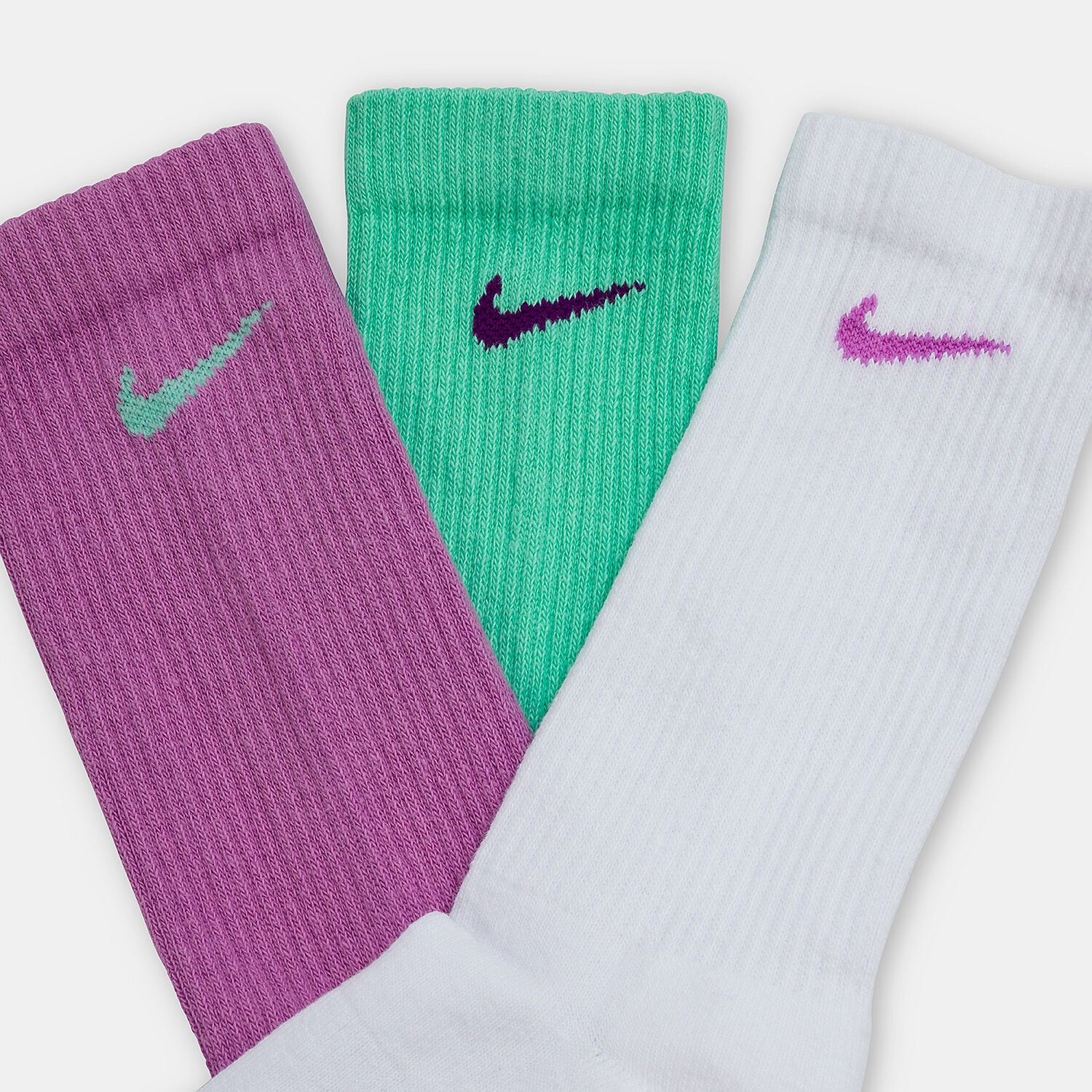 Nike Everyday Plus Cushioned socks 3 pairs green purple and white AW LAB