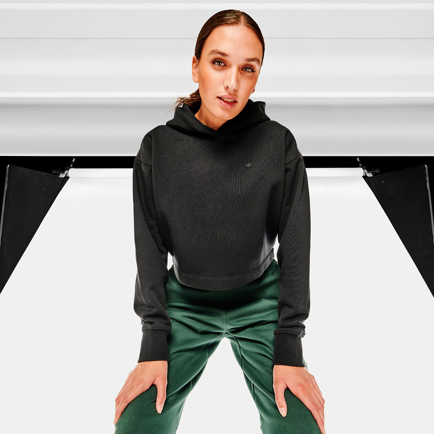 Felpa adidas Adicolor Contempo Crop nera AW LAB