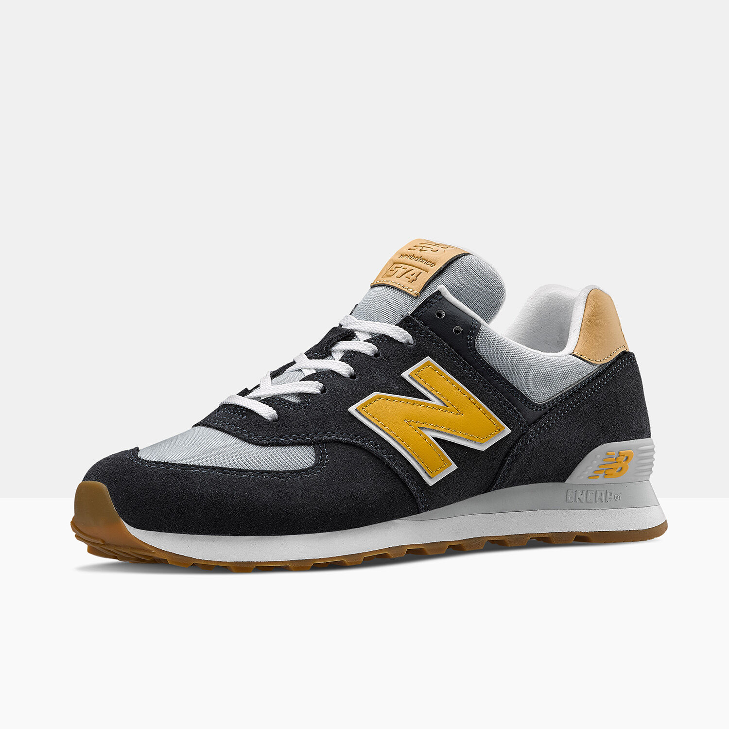 New Balance 574 black grey and yellow AW LAB