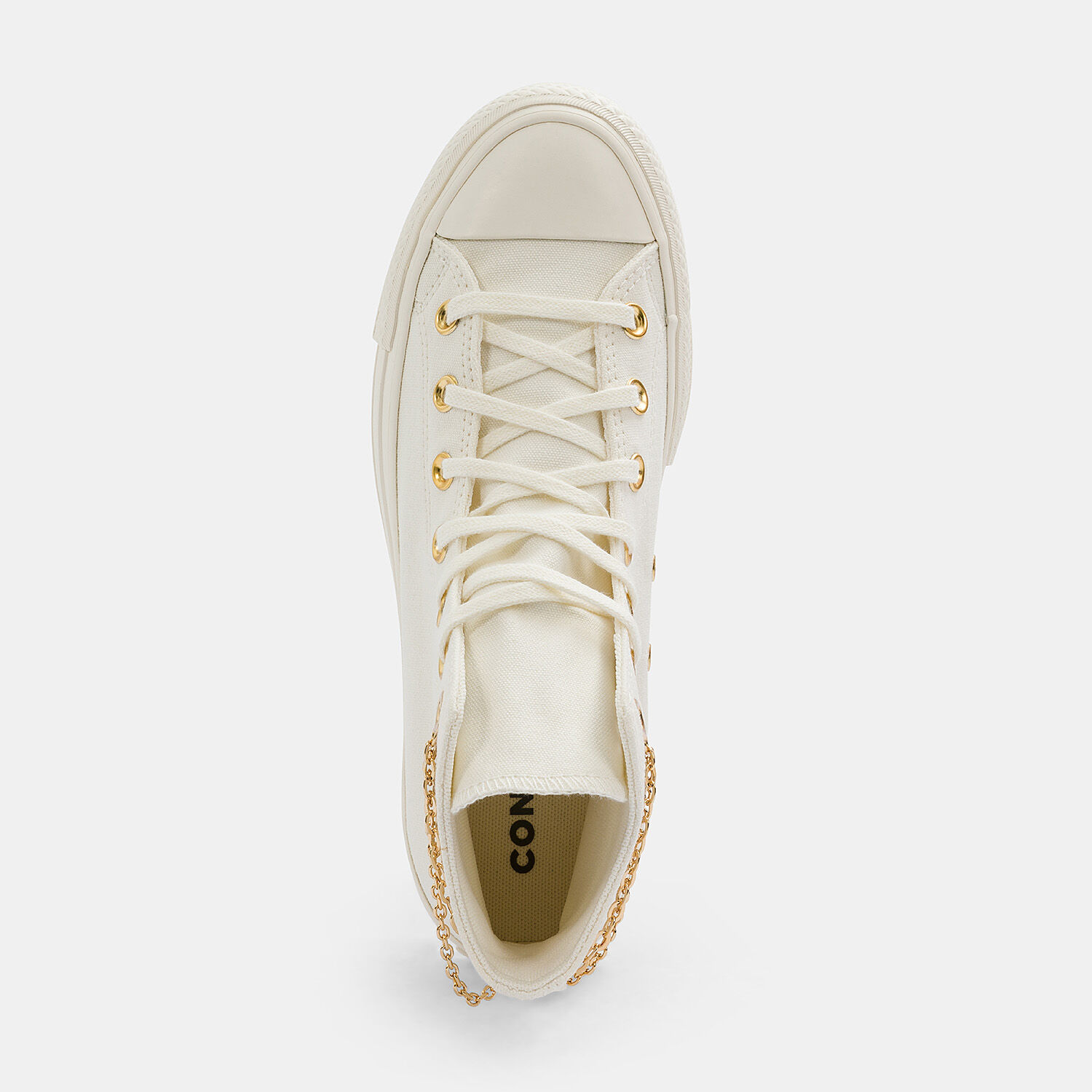 Converse Chuck Taylor All Star Gold Chain bianche dorate e rosse