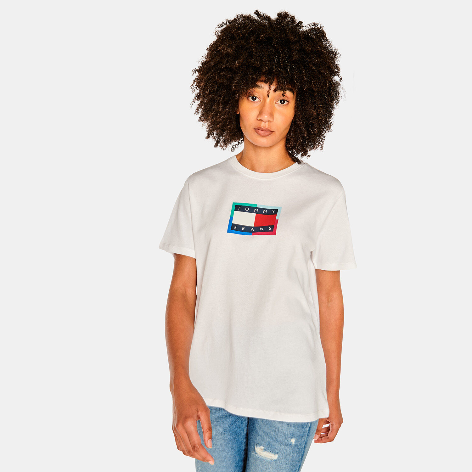 Tommy Hilfiger Jeans TJW Relaxed Multi Flag T shirt white AW LAB