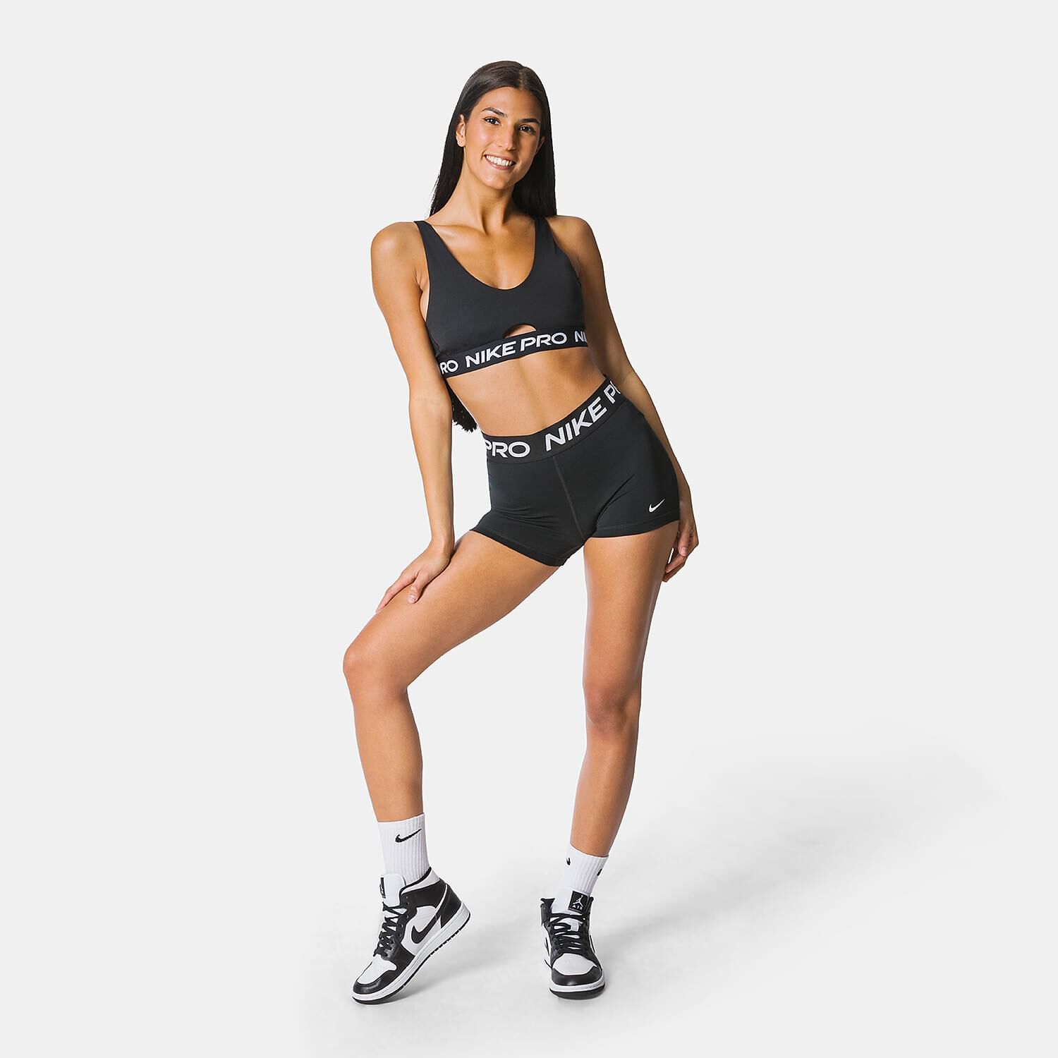 Black and white Nike Pro Shorts AW LAB