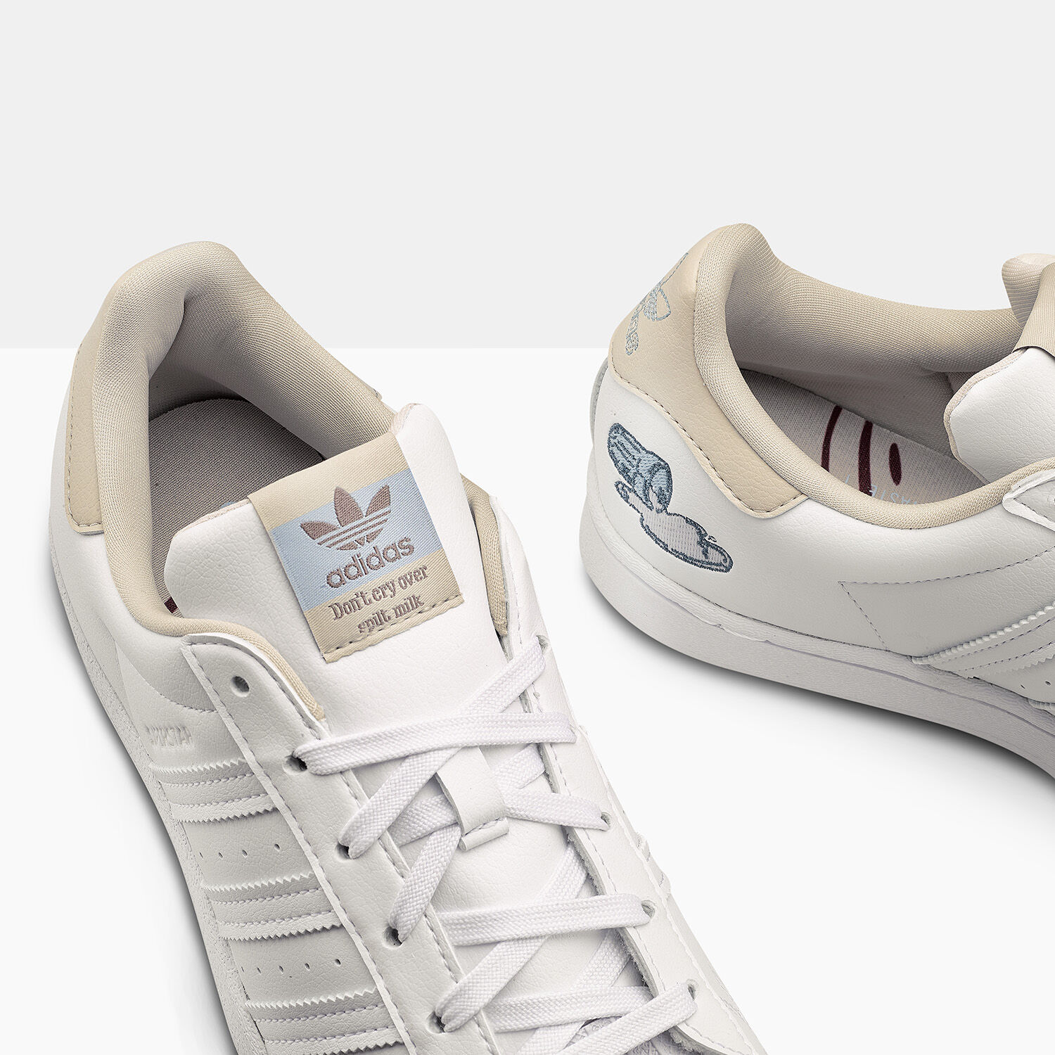 adidas Superstar Vegan W white pink and sky blue AW LAB
