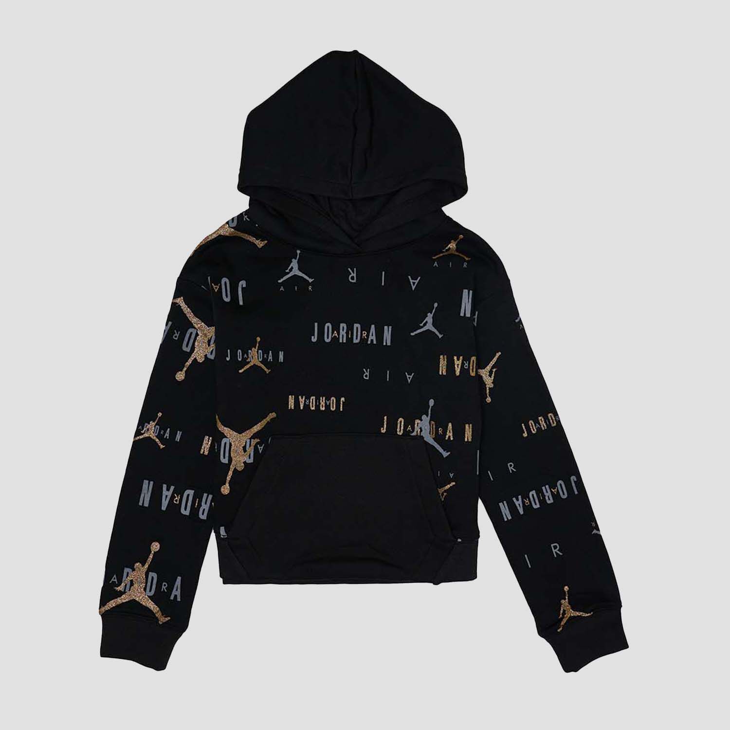 Nike Jordan Cropped sweatshirt teens black grey and gold AW LAB