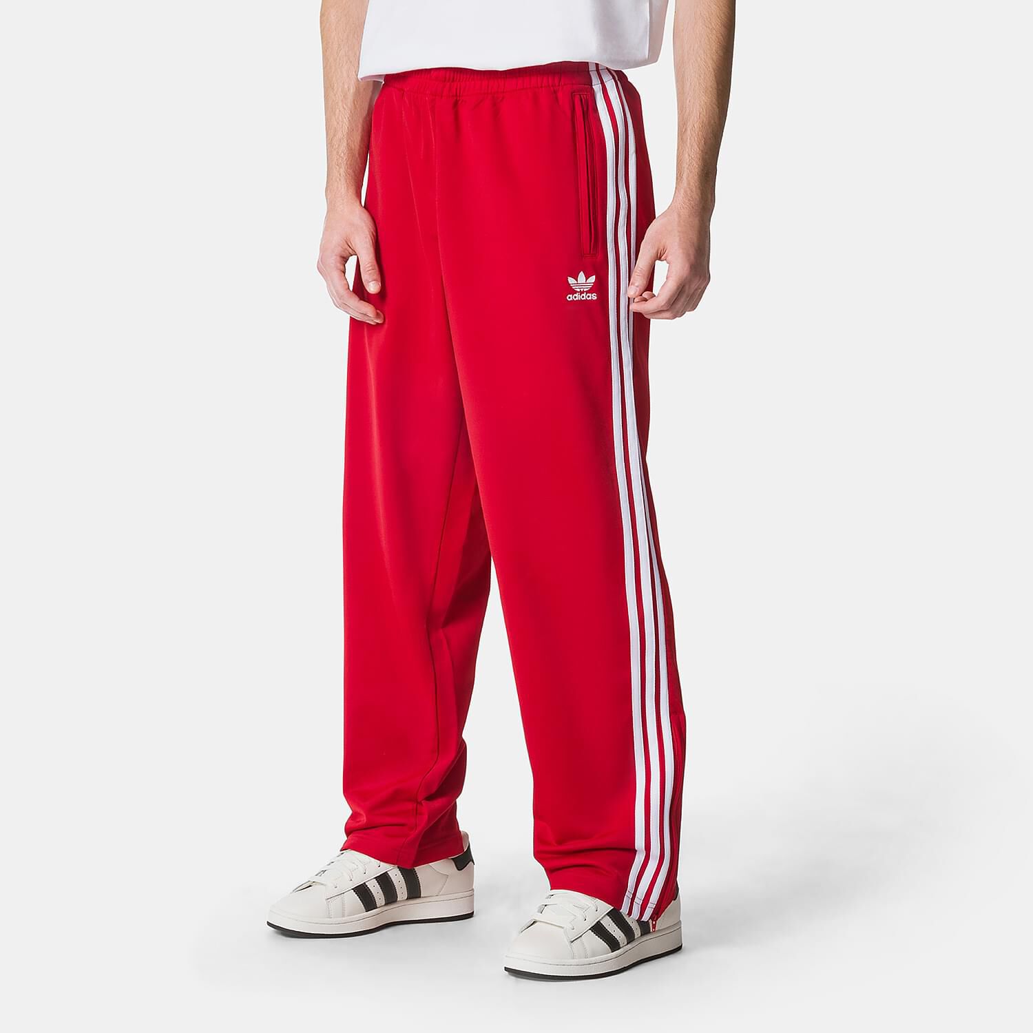 Red and white adidas Track adicolor Classics Firebird Pants AW LAB