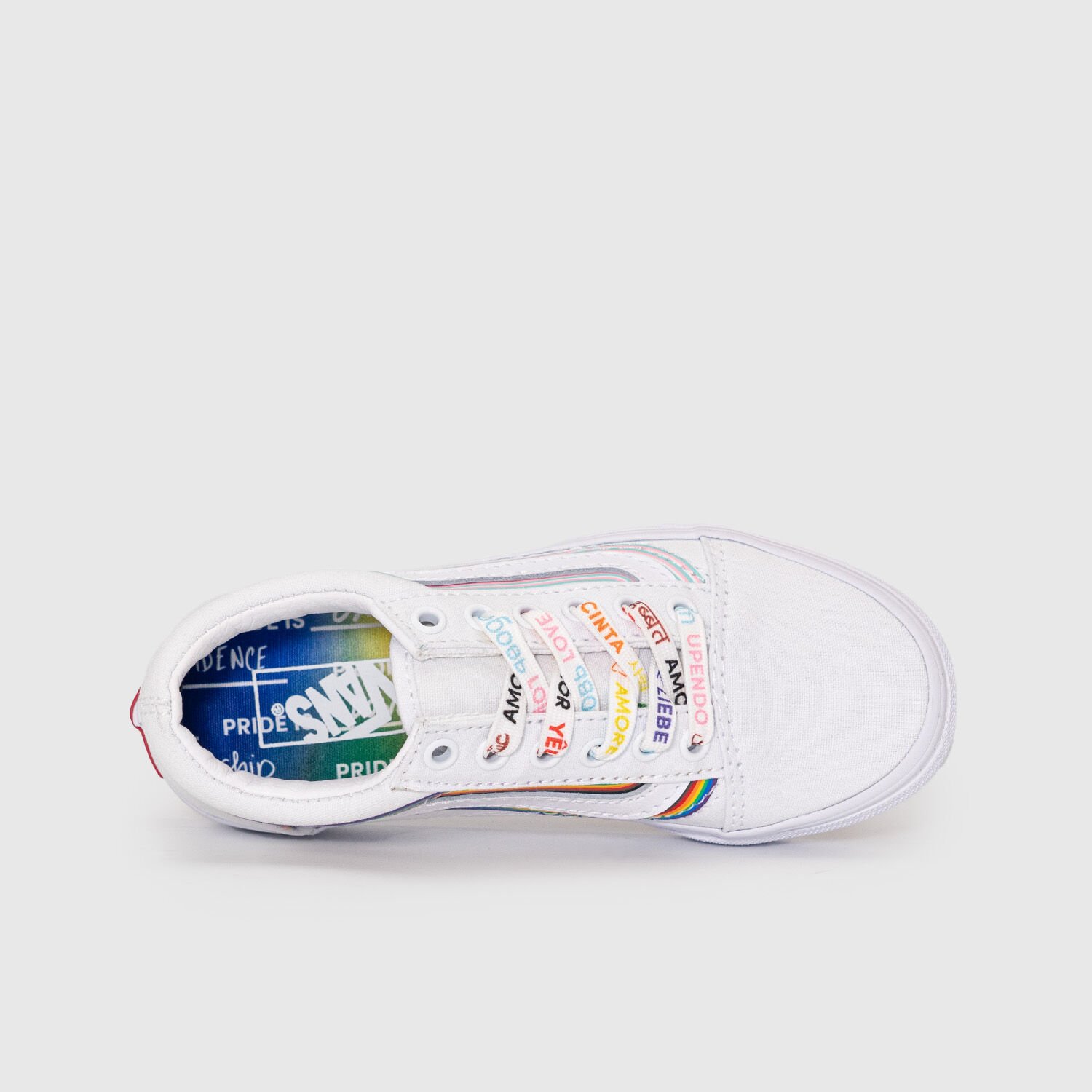 Old skool white rainbow vans shop