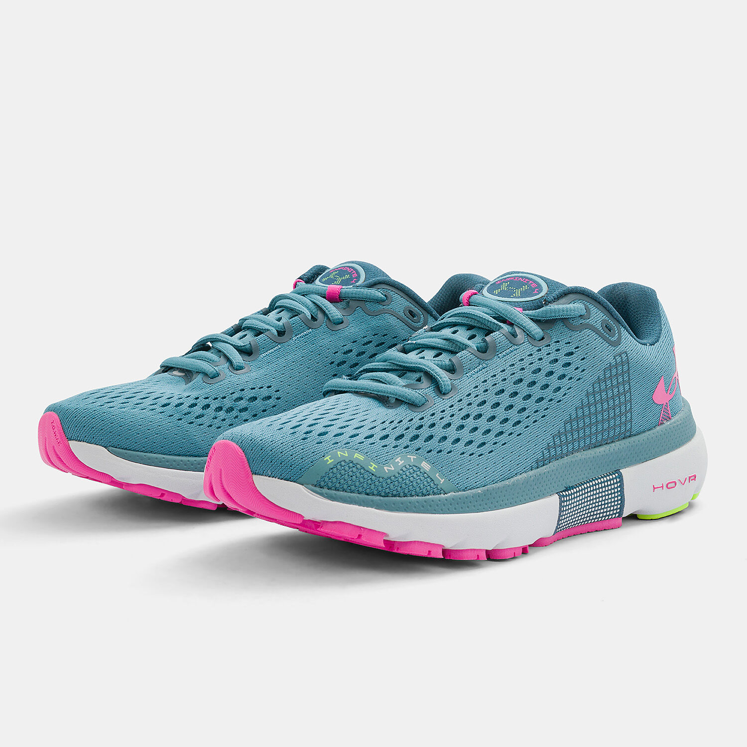 Under Armour HOVR Infinite 4 sky blue fuchsia and yellow AW LAB