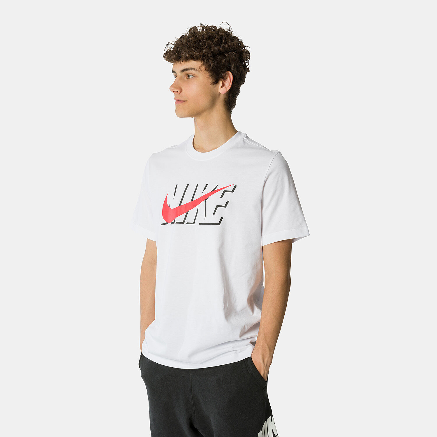 Nike Swoosh Block T shirt black white and red AW LAB
