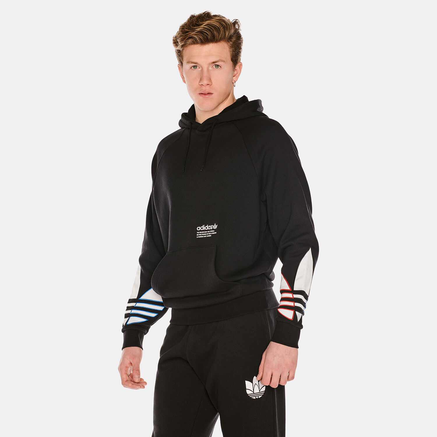 Adicolor tricolor trefoil hot sale hoodie