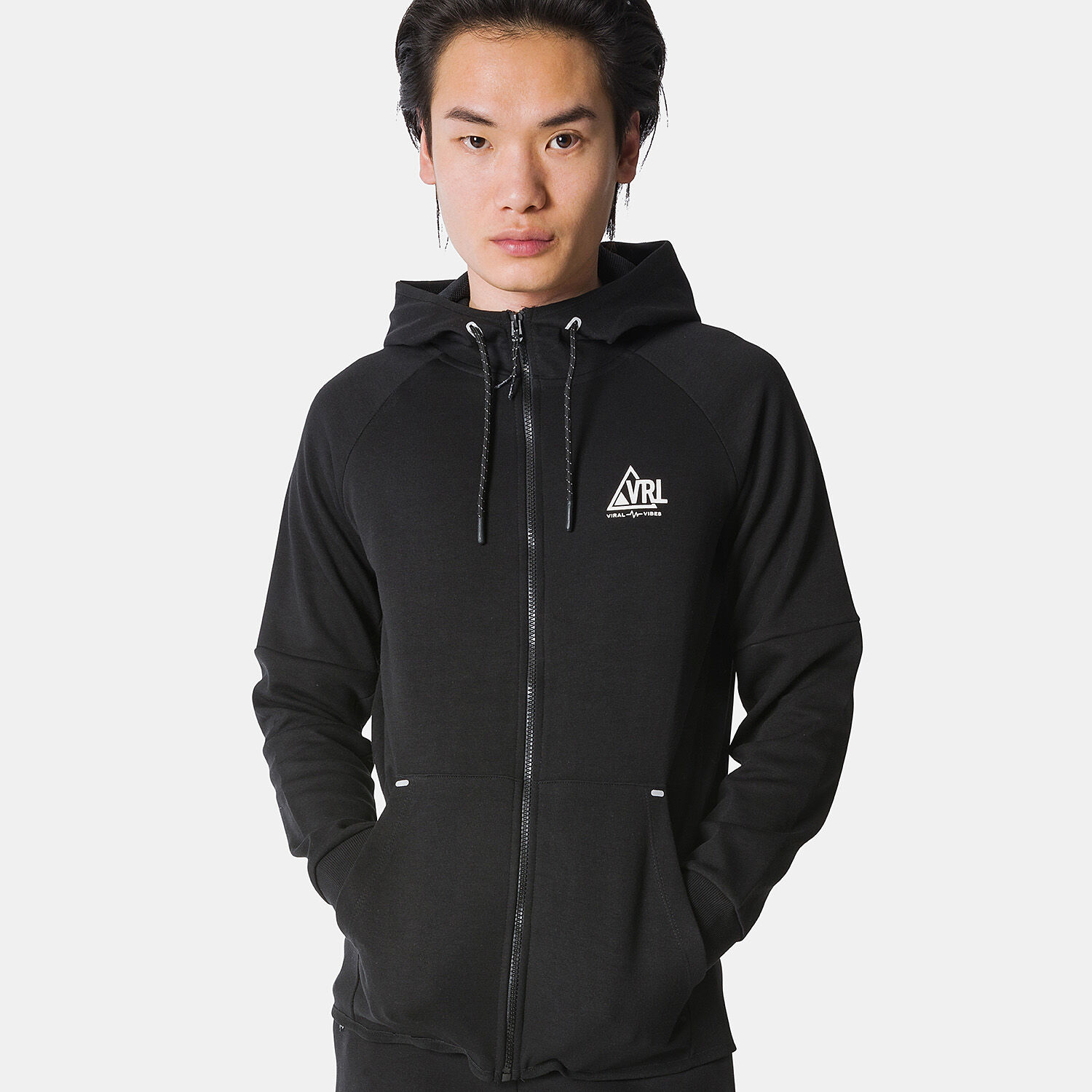 Felpa con zip VRL Interlock Pack grigia nera e bianca AW LAB
