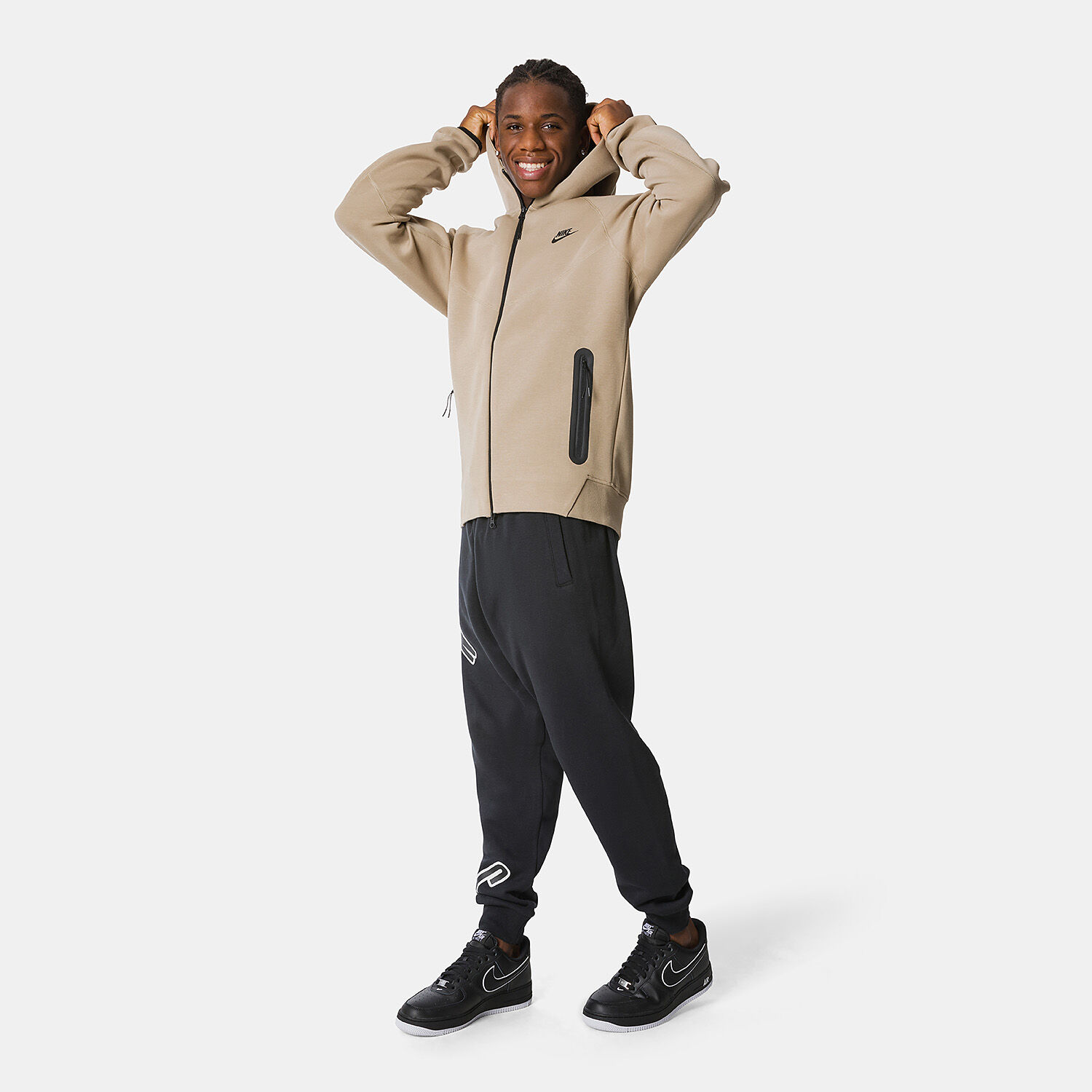 Nike tech fleece windrunner beige best sale