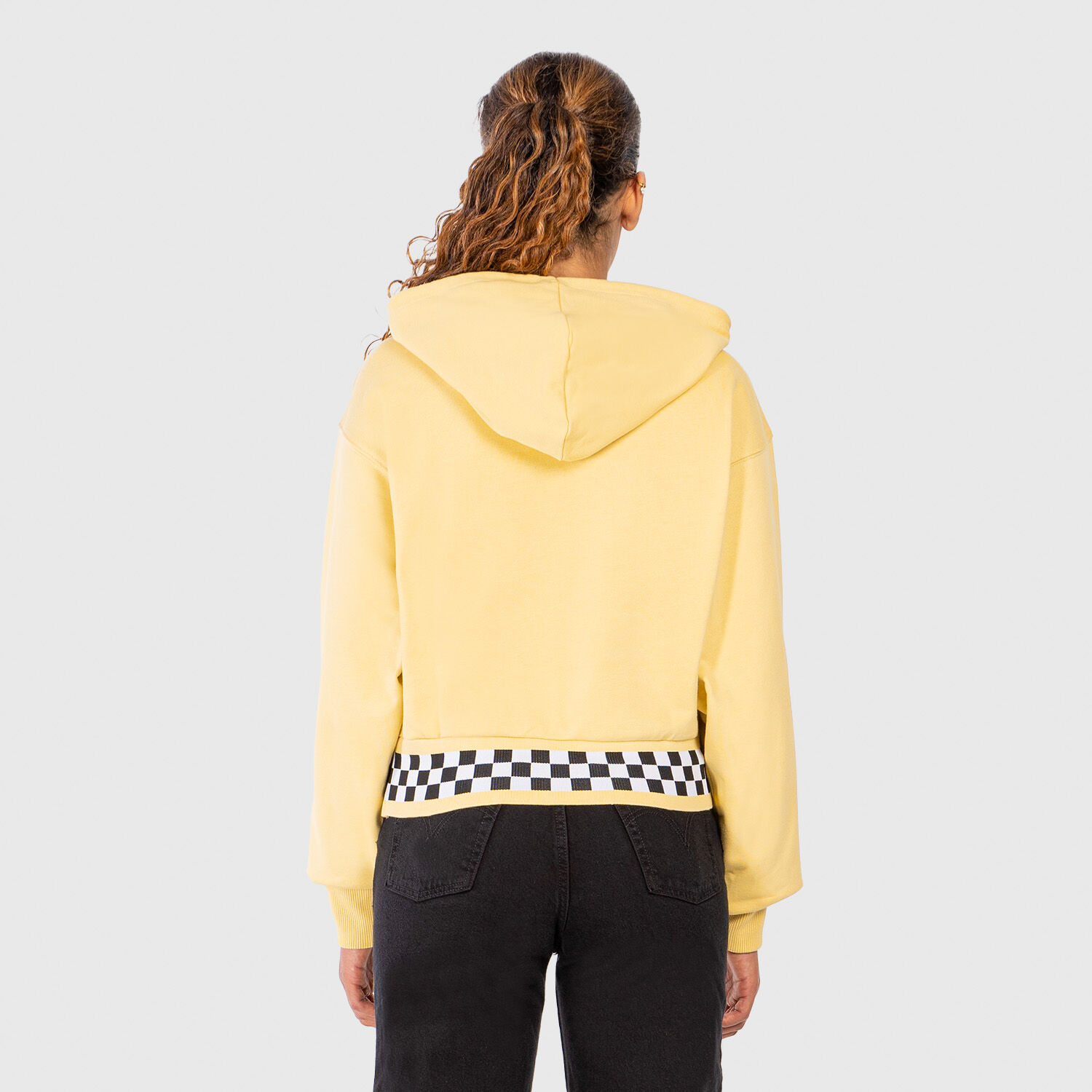 Yellow vans cropped hoodie cheap
