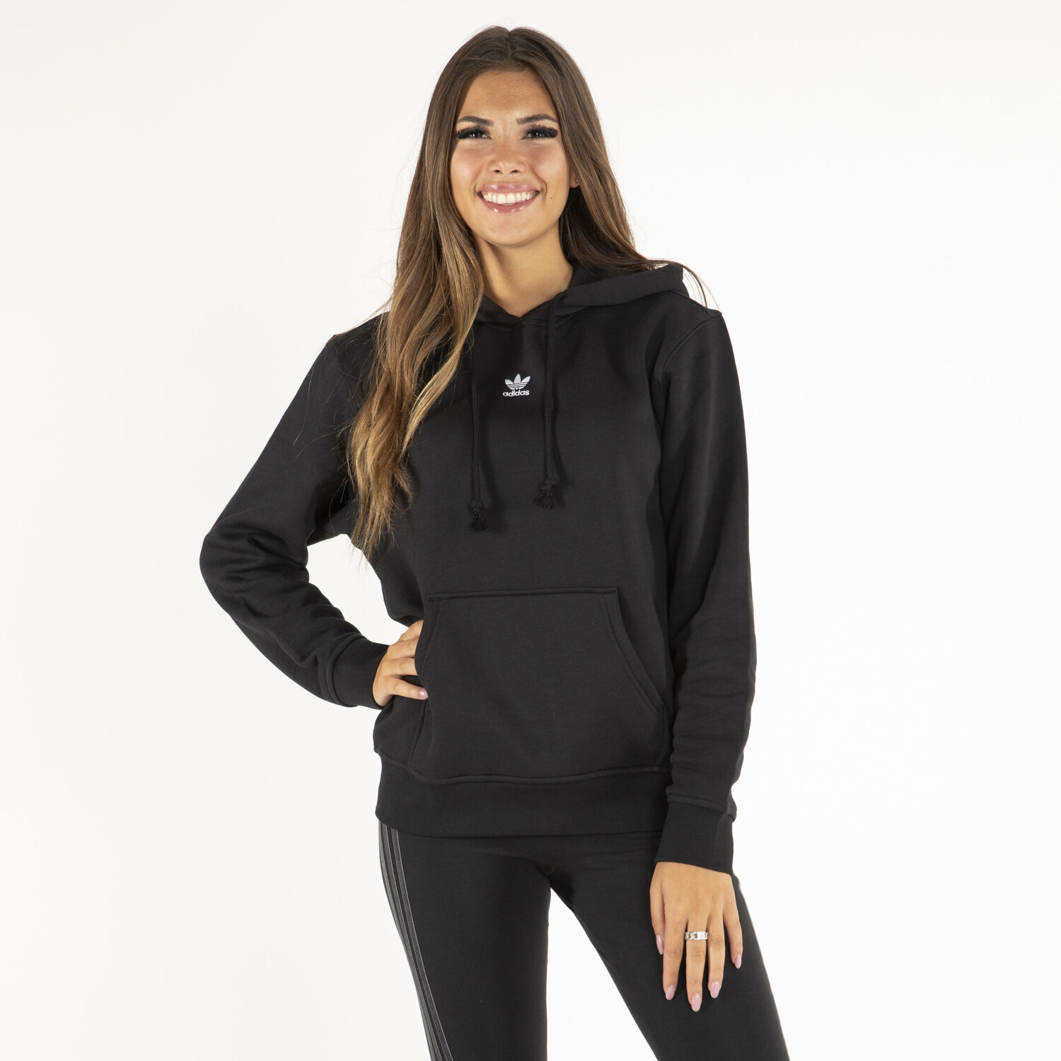 FELPA ADIDAS ADICOLOR ESSENTIALS FLEECE HOODIE NERA DONNA AW LAB