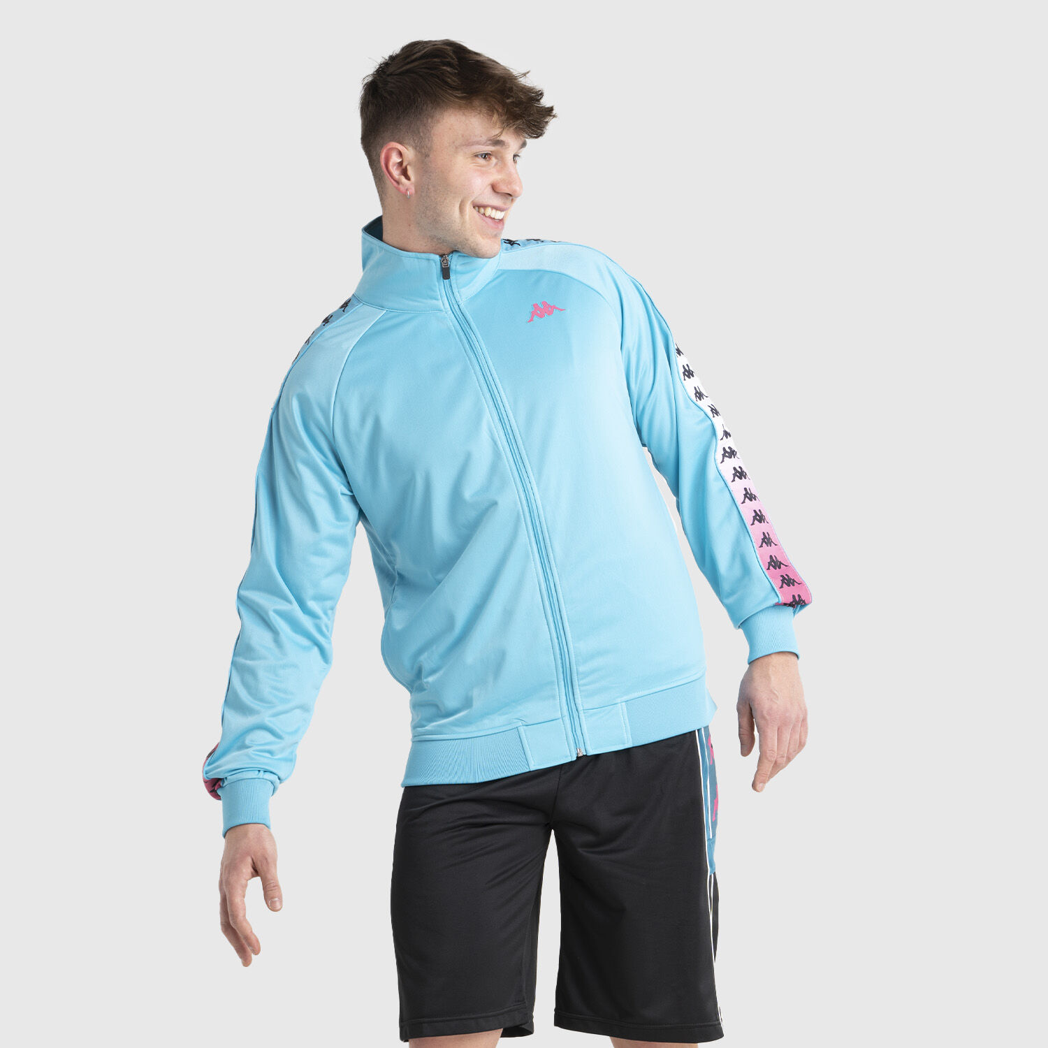 Kappa 222 Banda Anniston Degrade sweatshirt light blue pink and