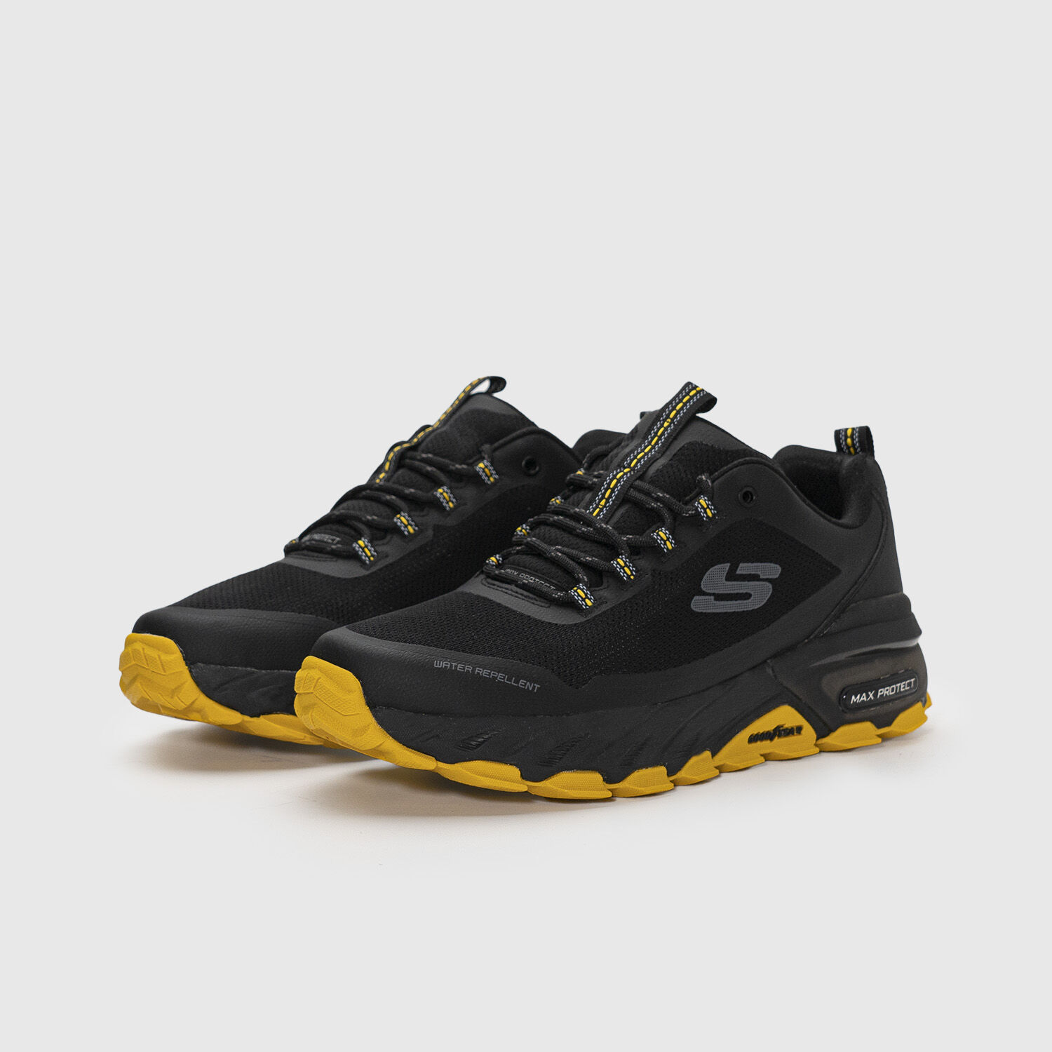 Black and discount yellow skechers