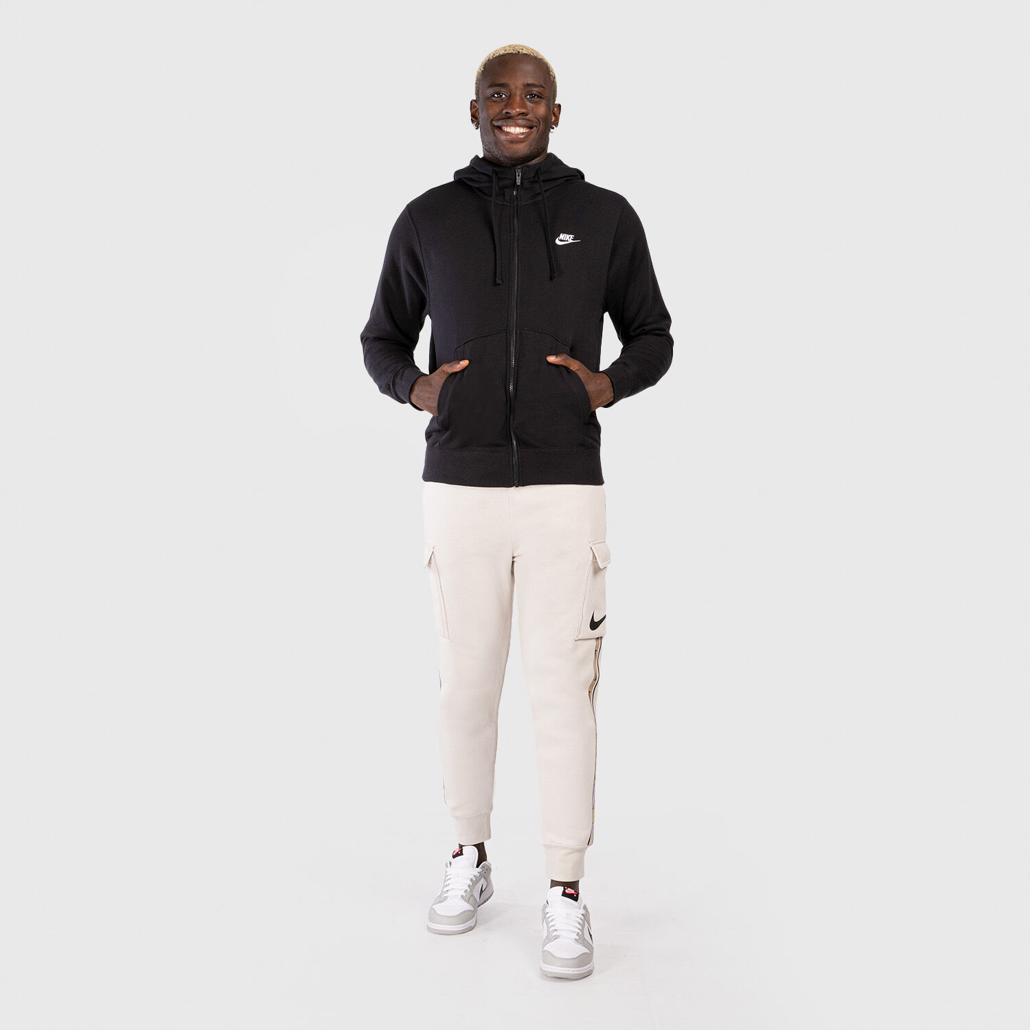 Felpa nike outlet nera zip