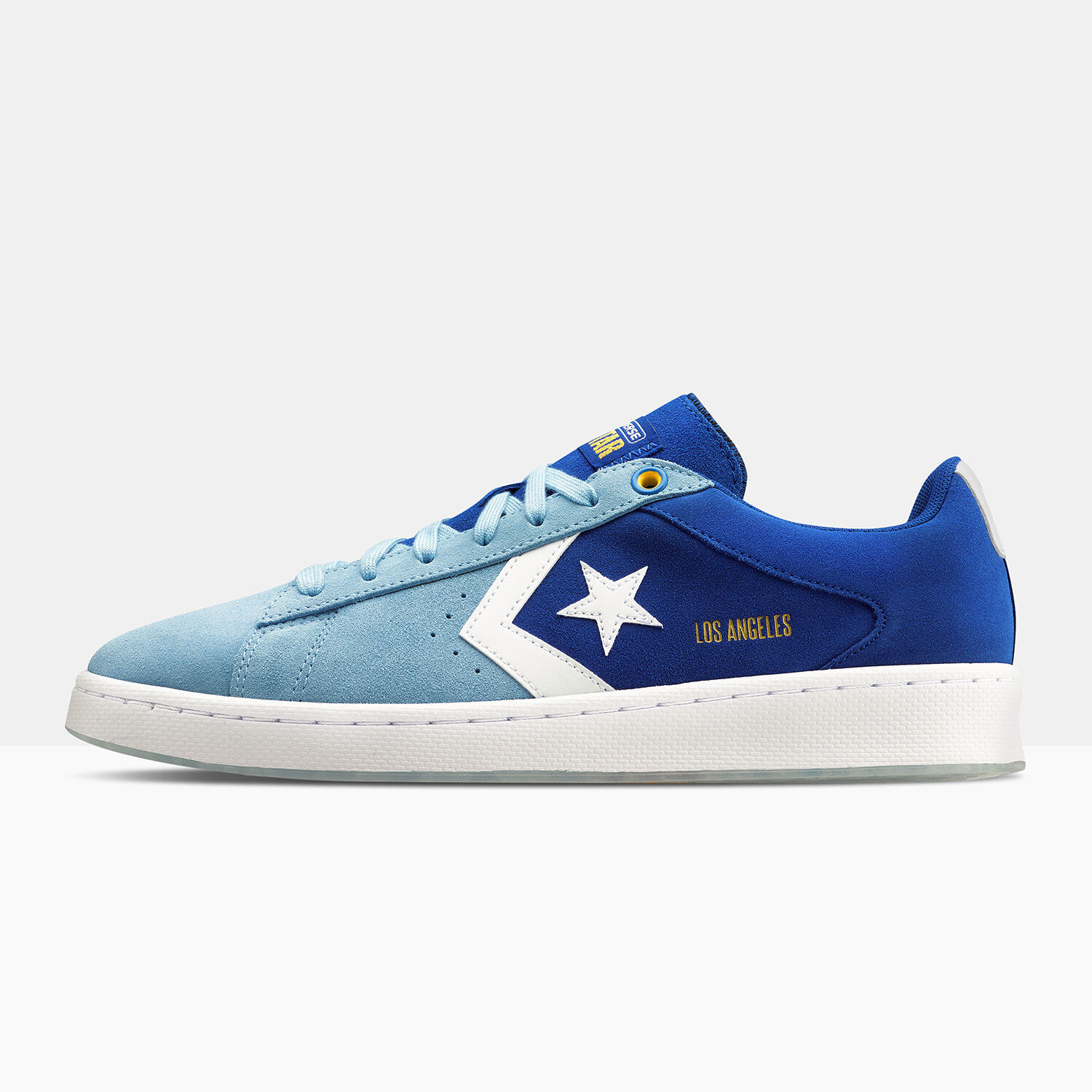 Blue leather converse low discount