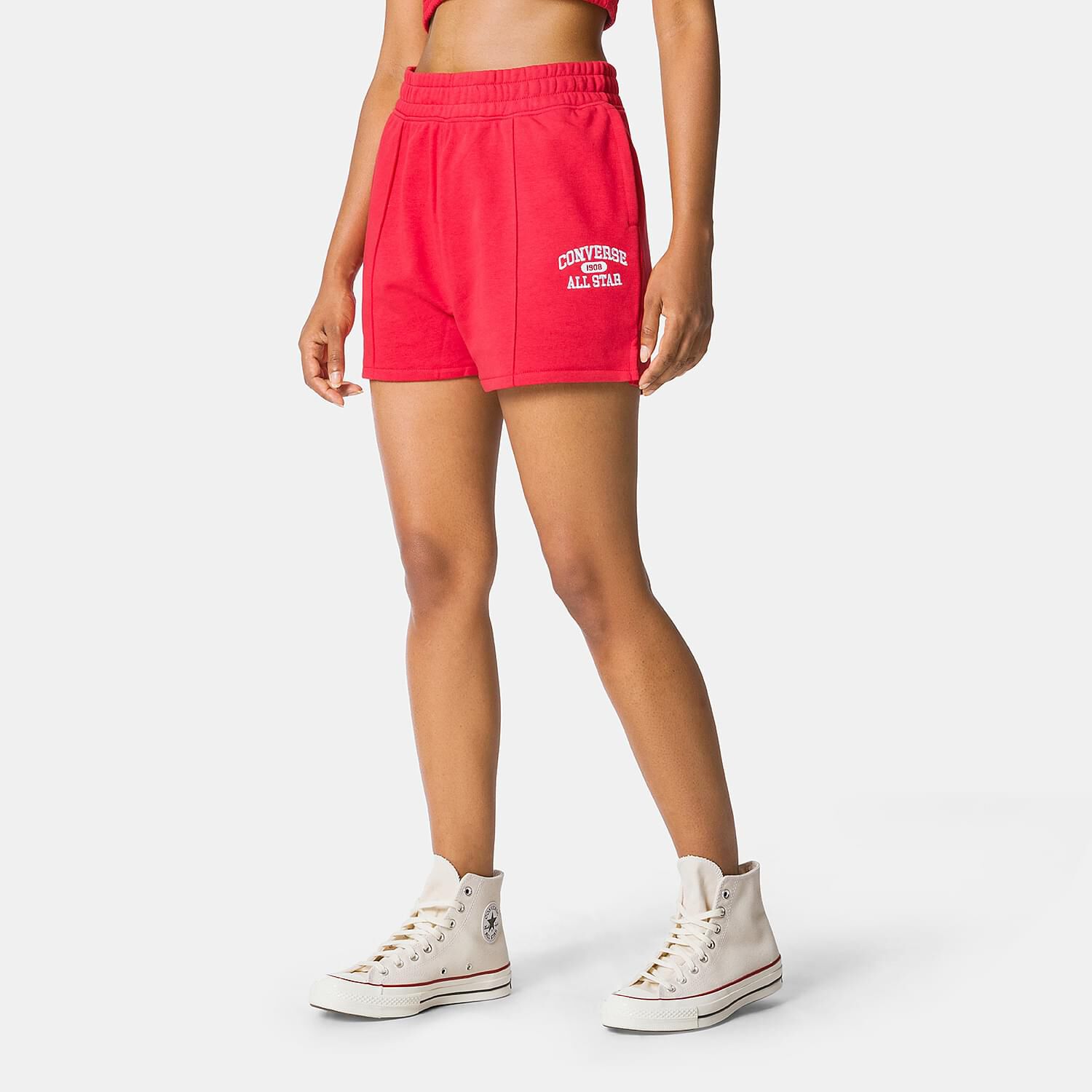 Red and white Converse Shorts AW LAB