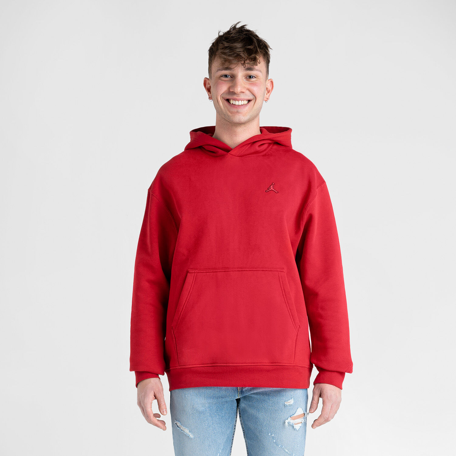 Red discount essentials hoodie