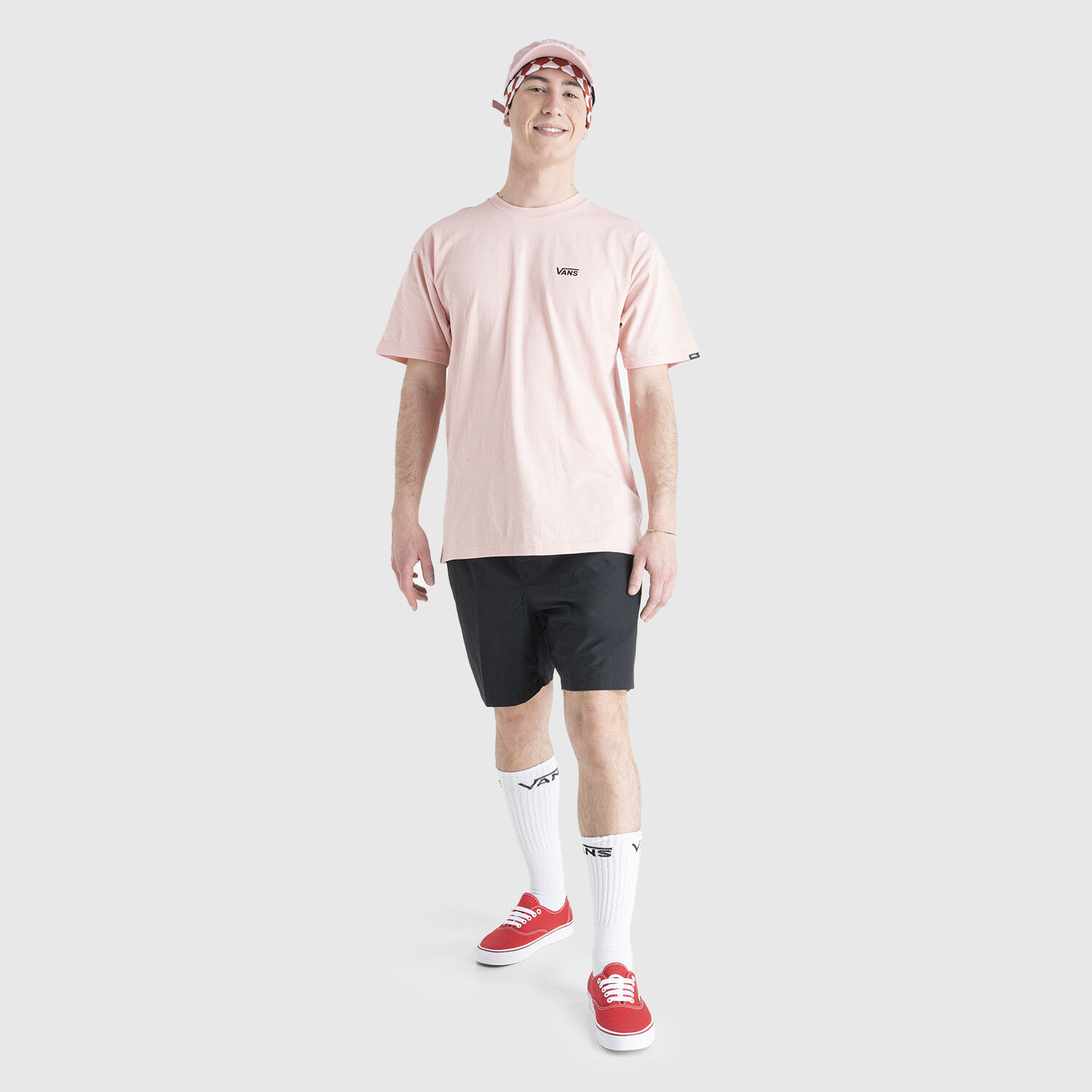 Pink and black vans shirt top