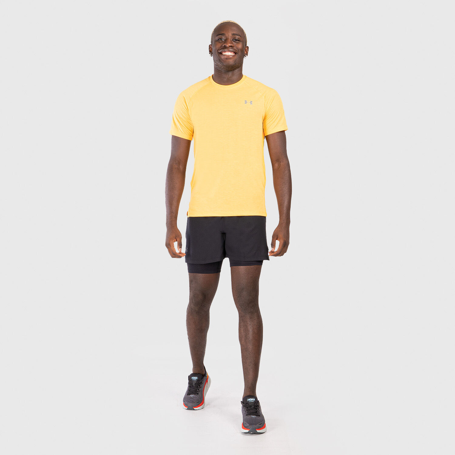 T shirt Under Armour Streaker yellow AW LAB
