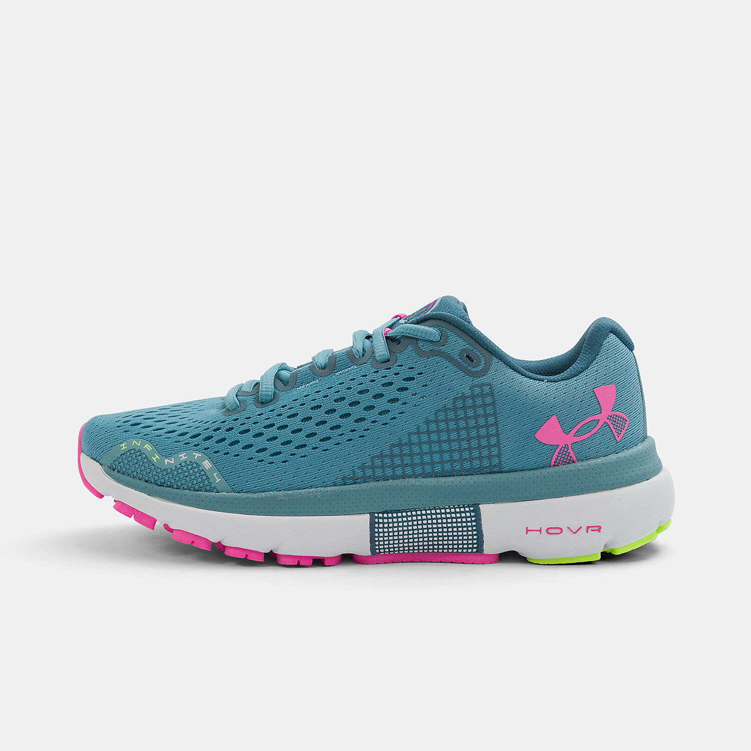 Under Armour HOVR Infinite 4 sky blue fuchsia and yellow AW LAB