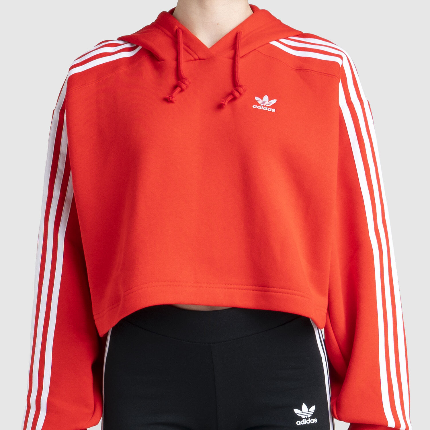 adidas Adicolor Classic Crop hoodie red and white AW LAB