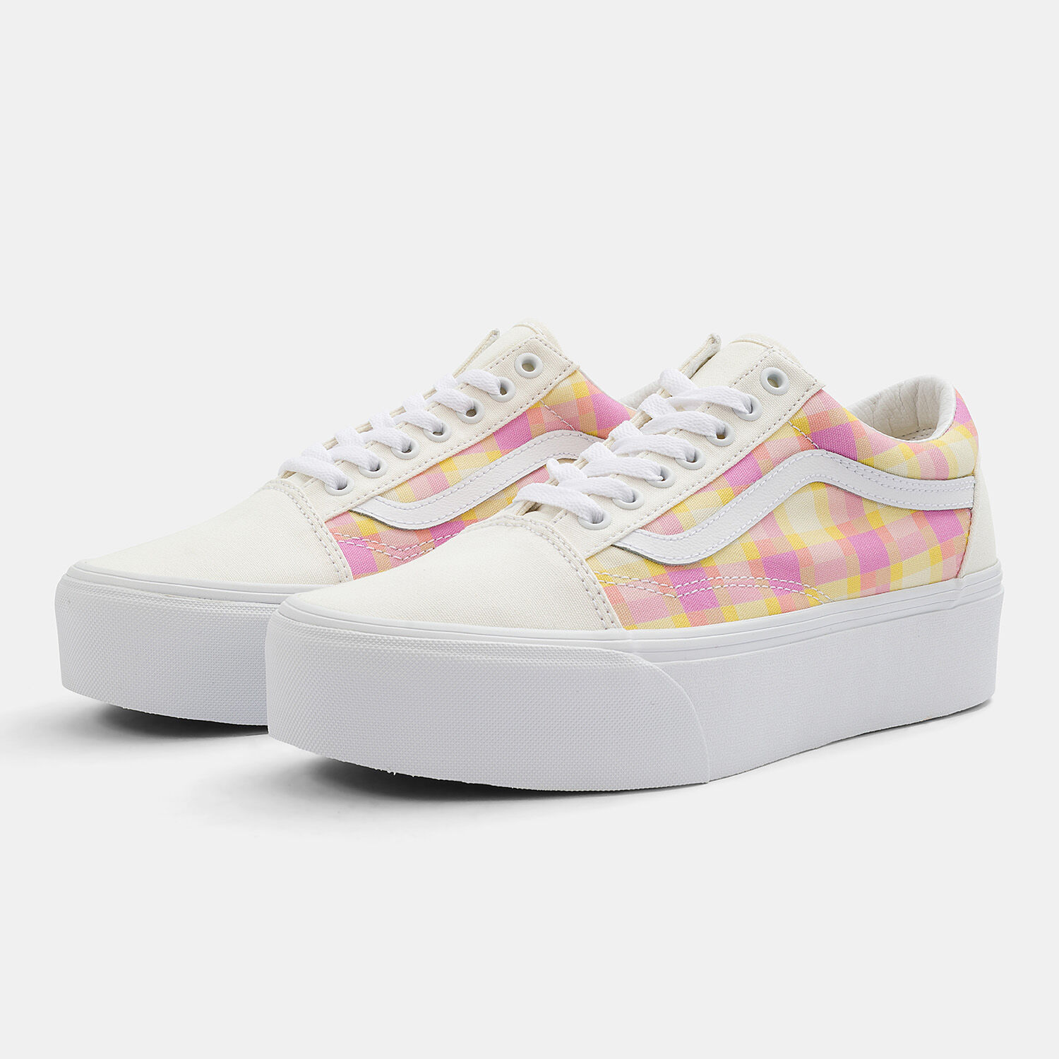 Vans Old Skool Stackform pink yellow and white AW LAB