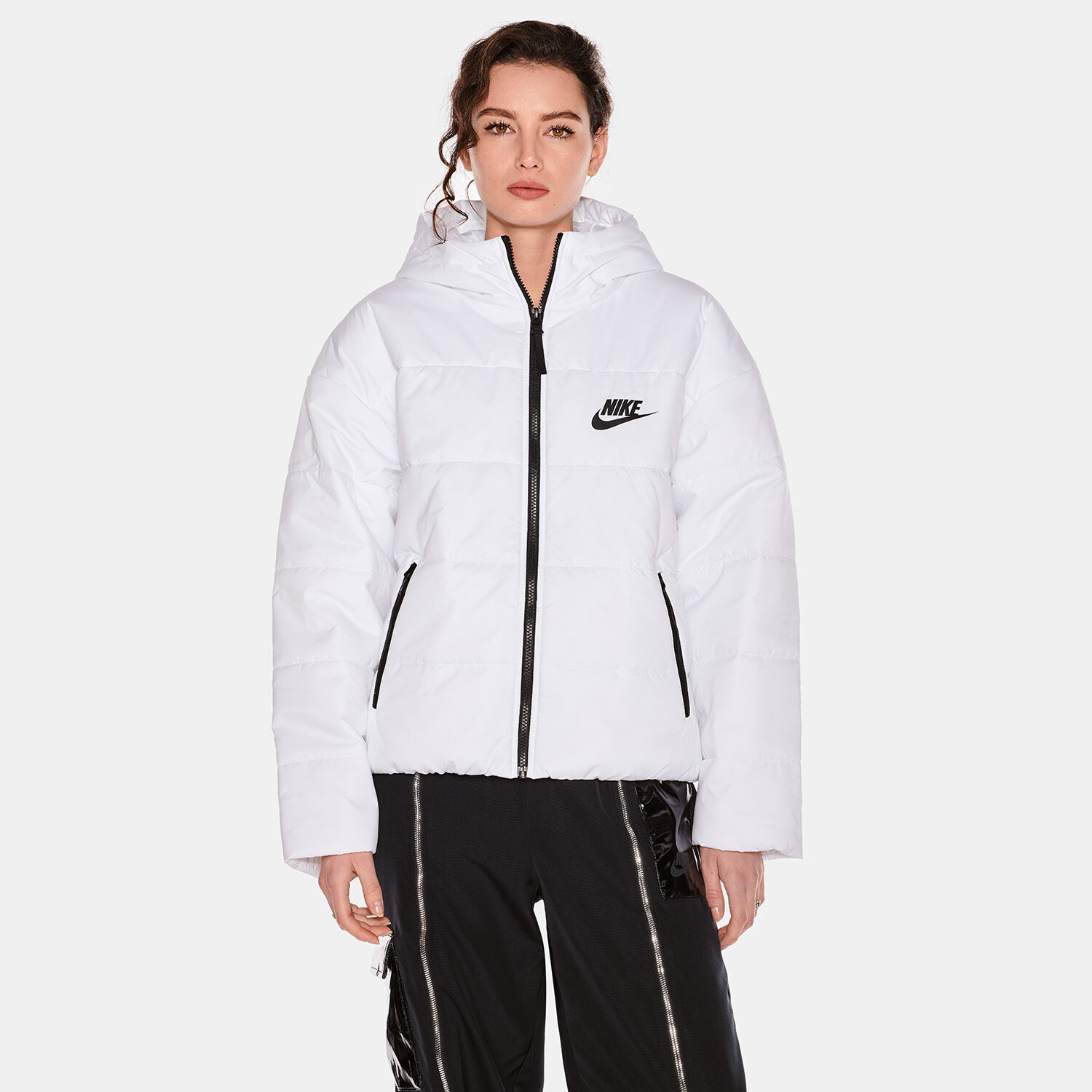 Nike core swoosh parka store white