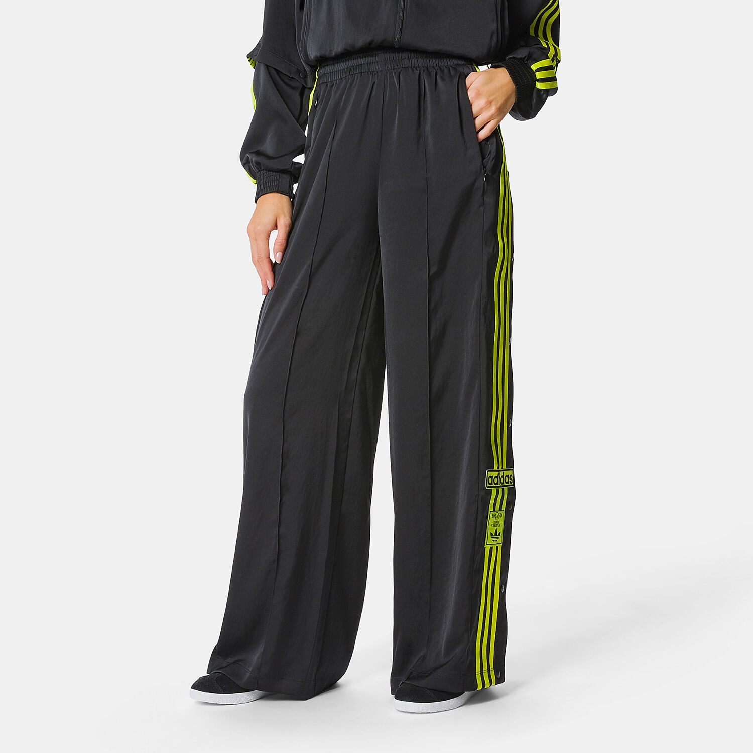 adidas Adibreak Satin pants black and yellow AW LAB