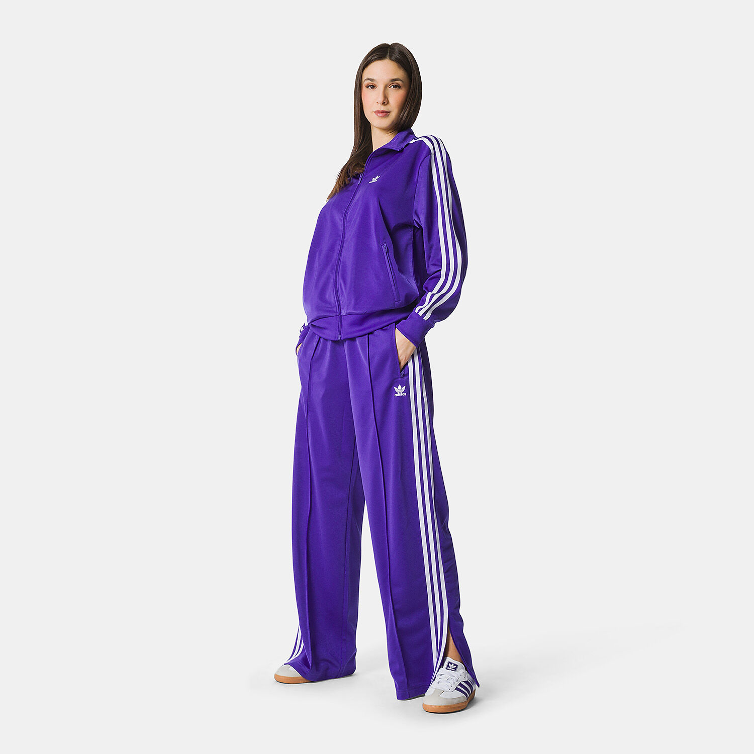 Adidas firebird purple top