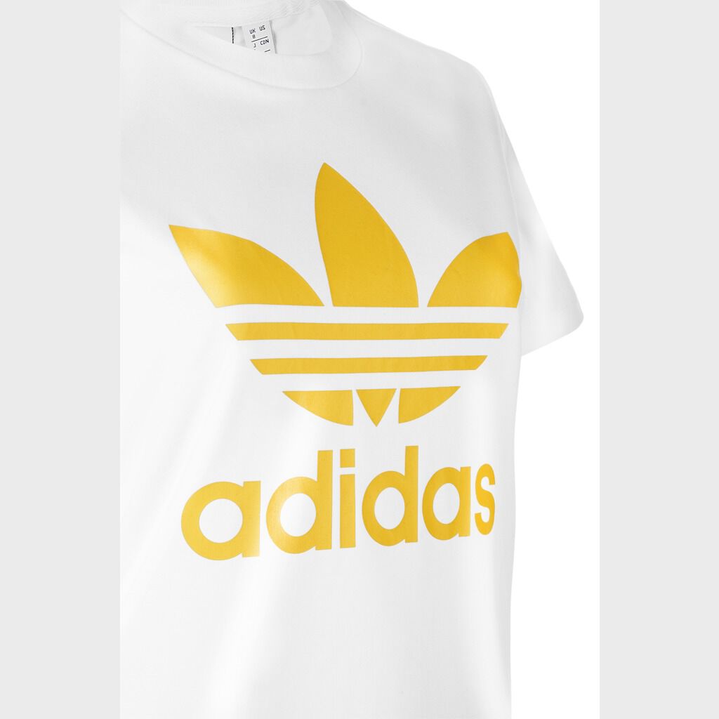 ADIDAS TREFOIL T SHIRT WHITE AND YELLOW AW LAB
