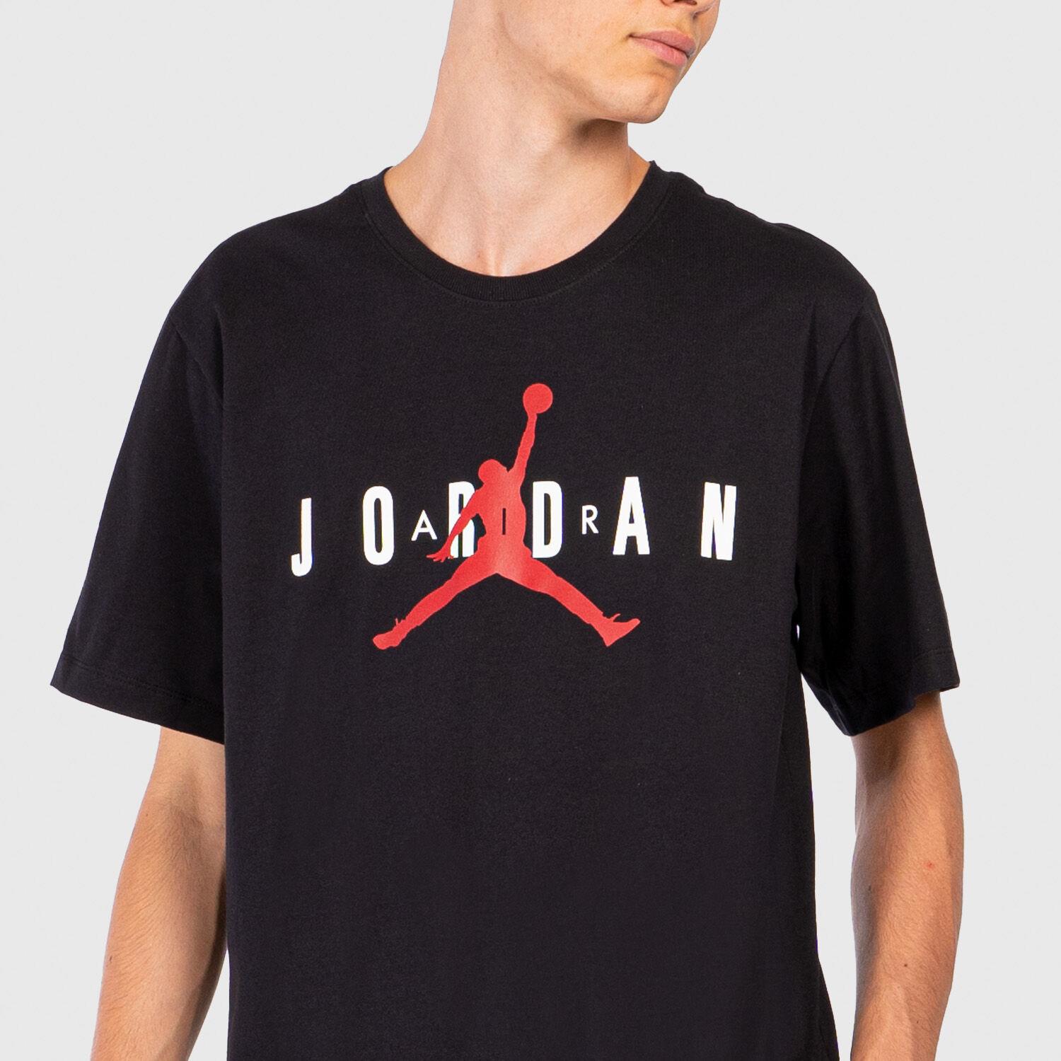 Jordan Air Wordmark T shirt black red and white AW LAB