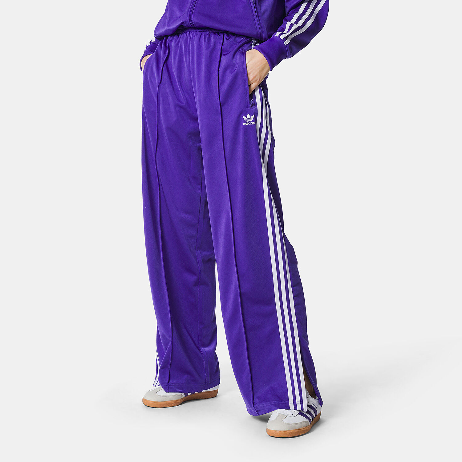 adidas firebird loose tracksuit bottoms purple AW LAB