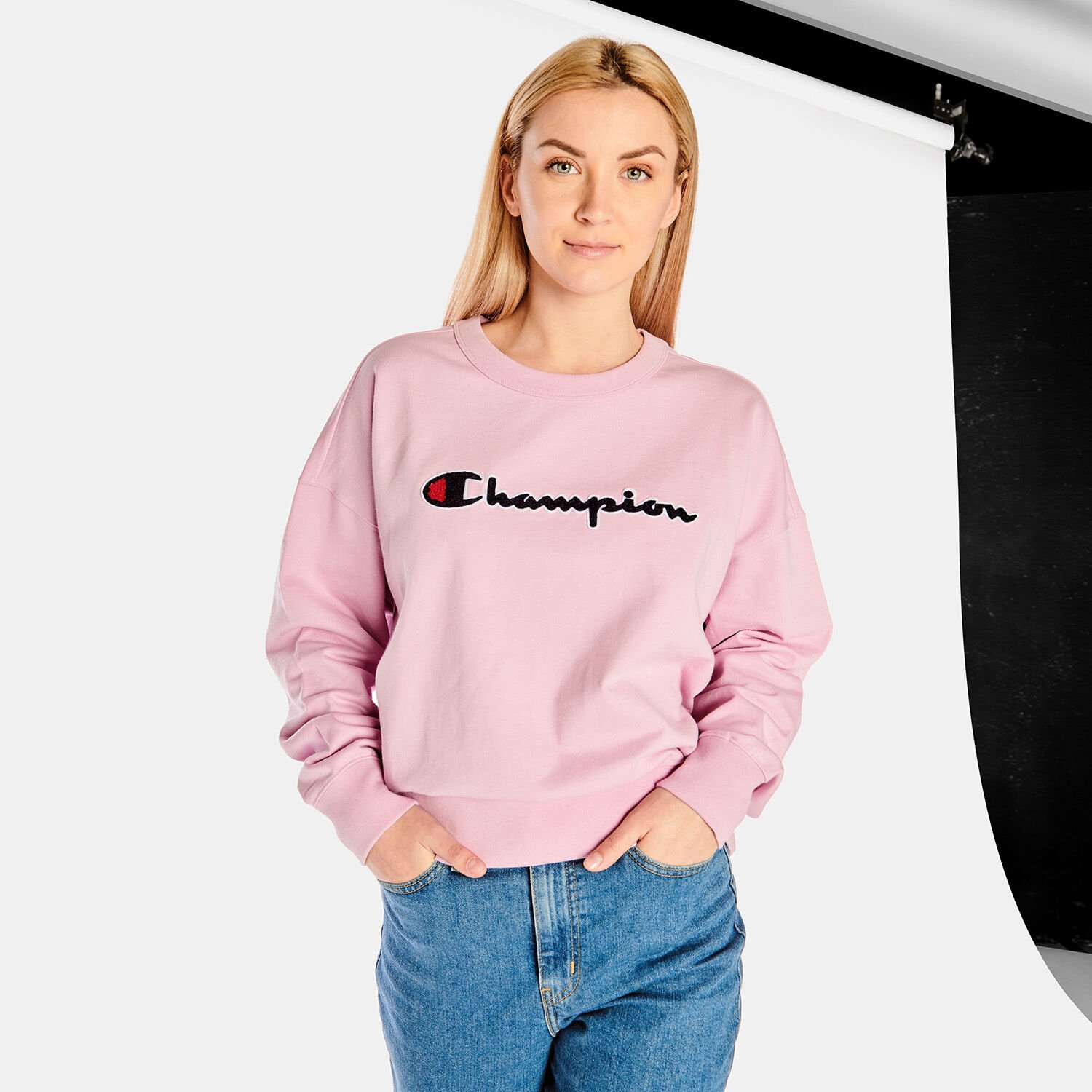 Champion Rochester Crew pink sweatshirt AW LAB