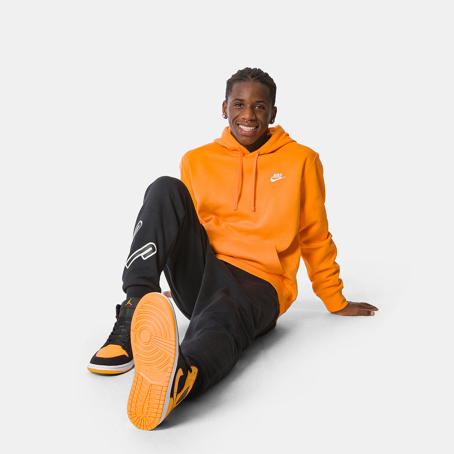 Nike Sportswear Club sweatshirt orange and white AW LAB
