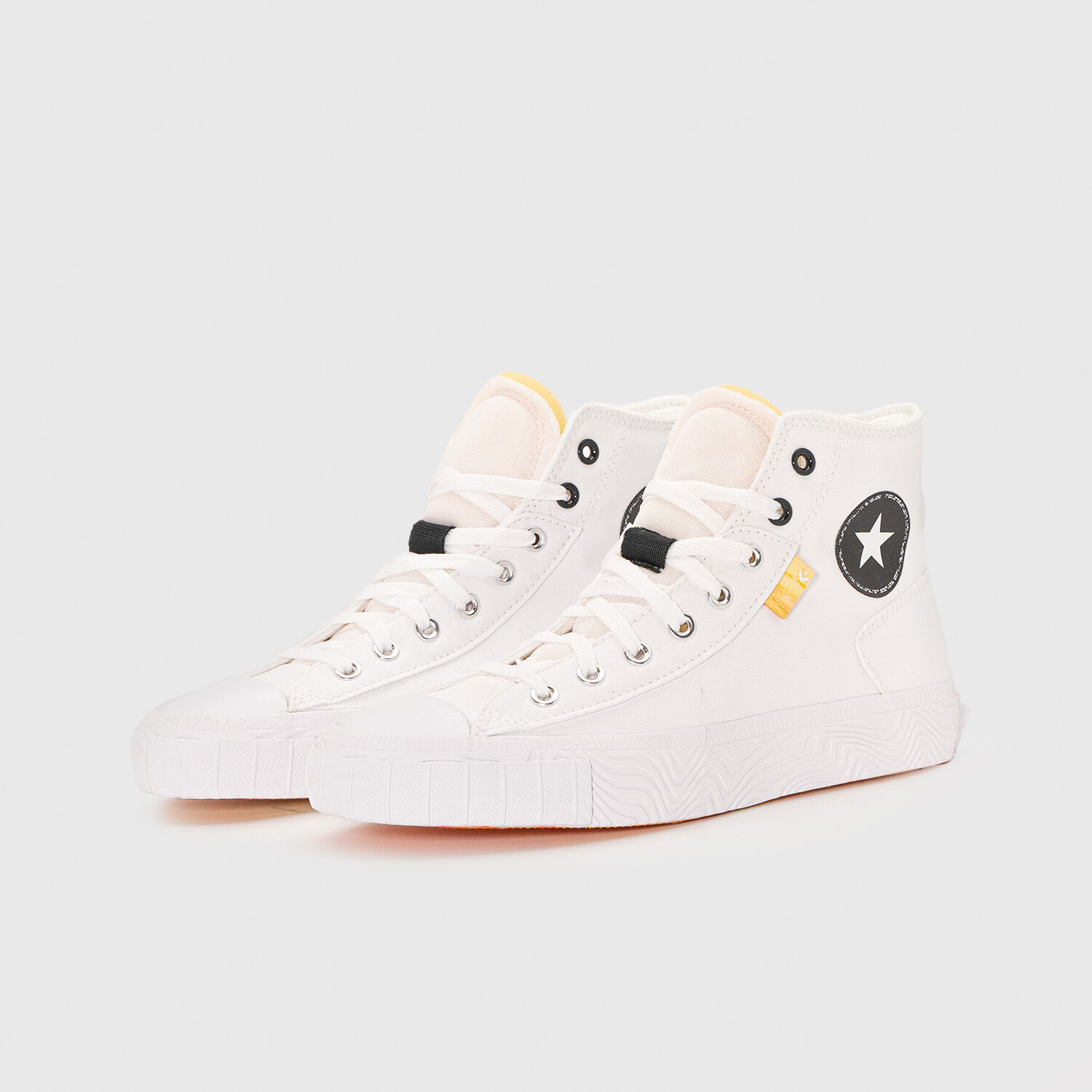 Converse Chuck Taylor All Star Canvas High Top bianche nere e arancioni AW LAB