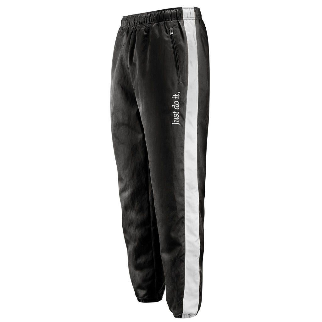 NIKE SPORTSWEAR JUST DO IT WOVEN PANTS black and white | AW LAB