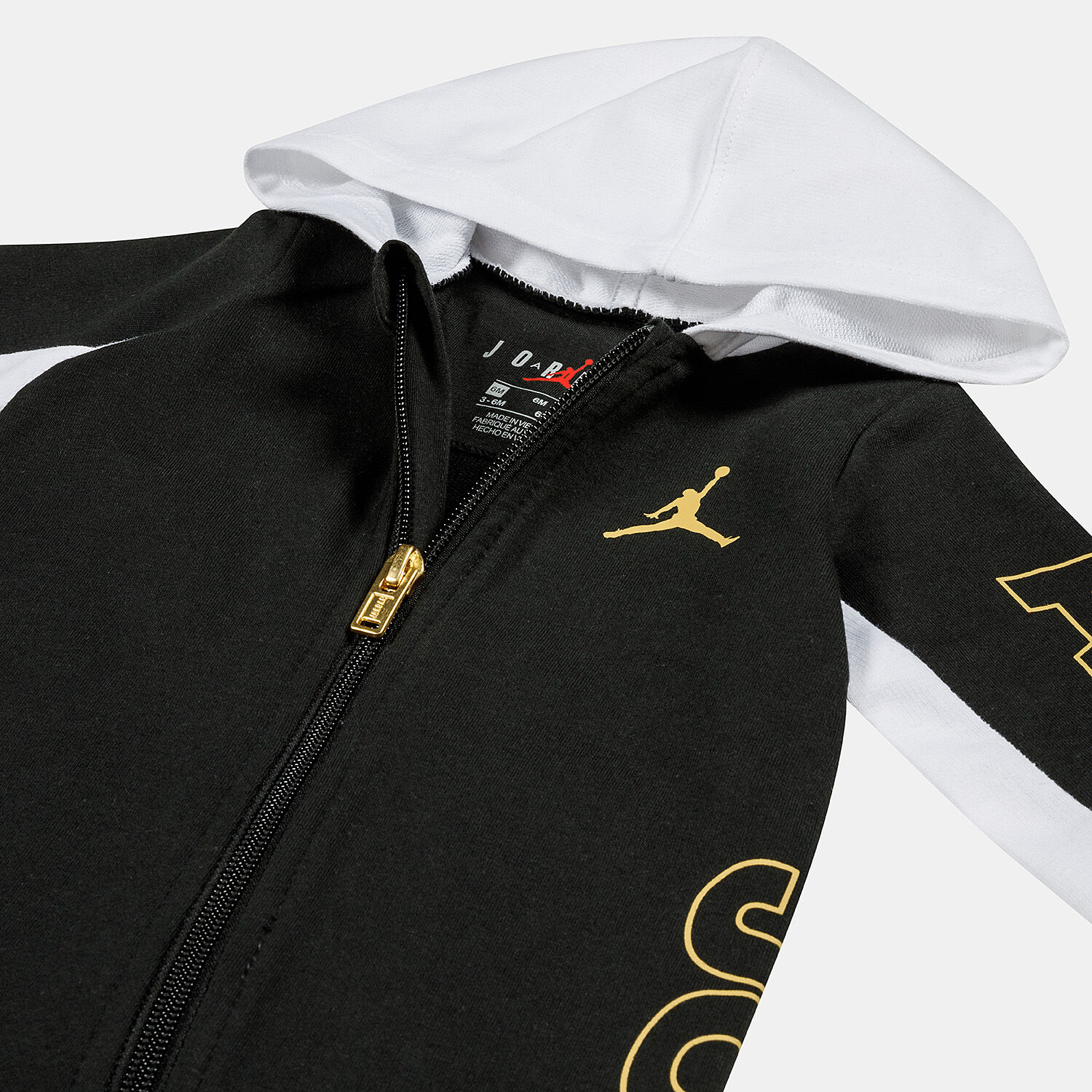 White and gold jordan new arrivals jacket