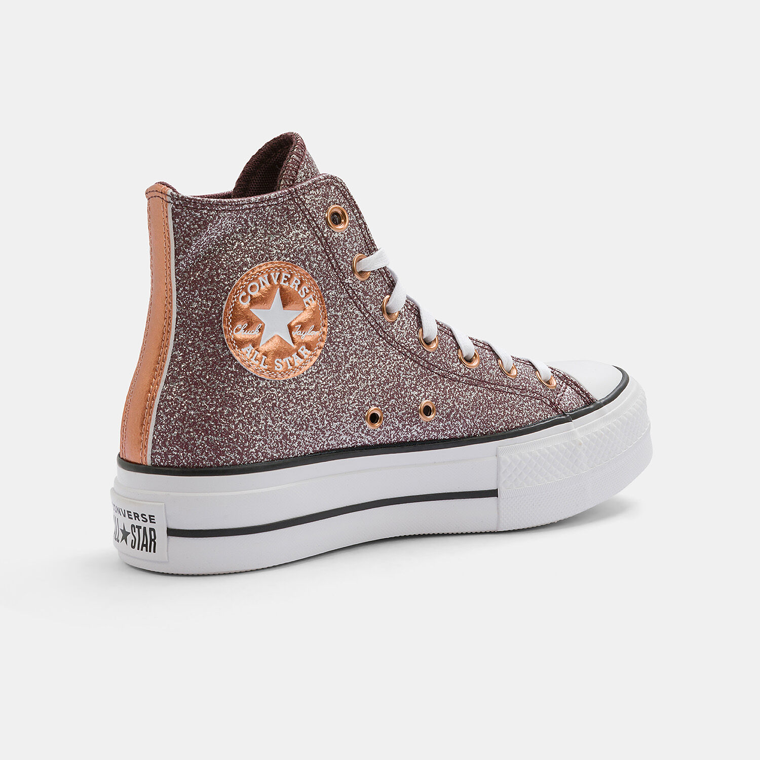 Converse bordeaux glitter top