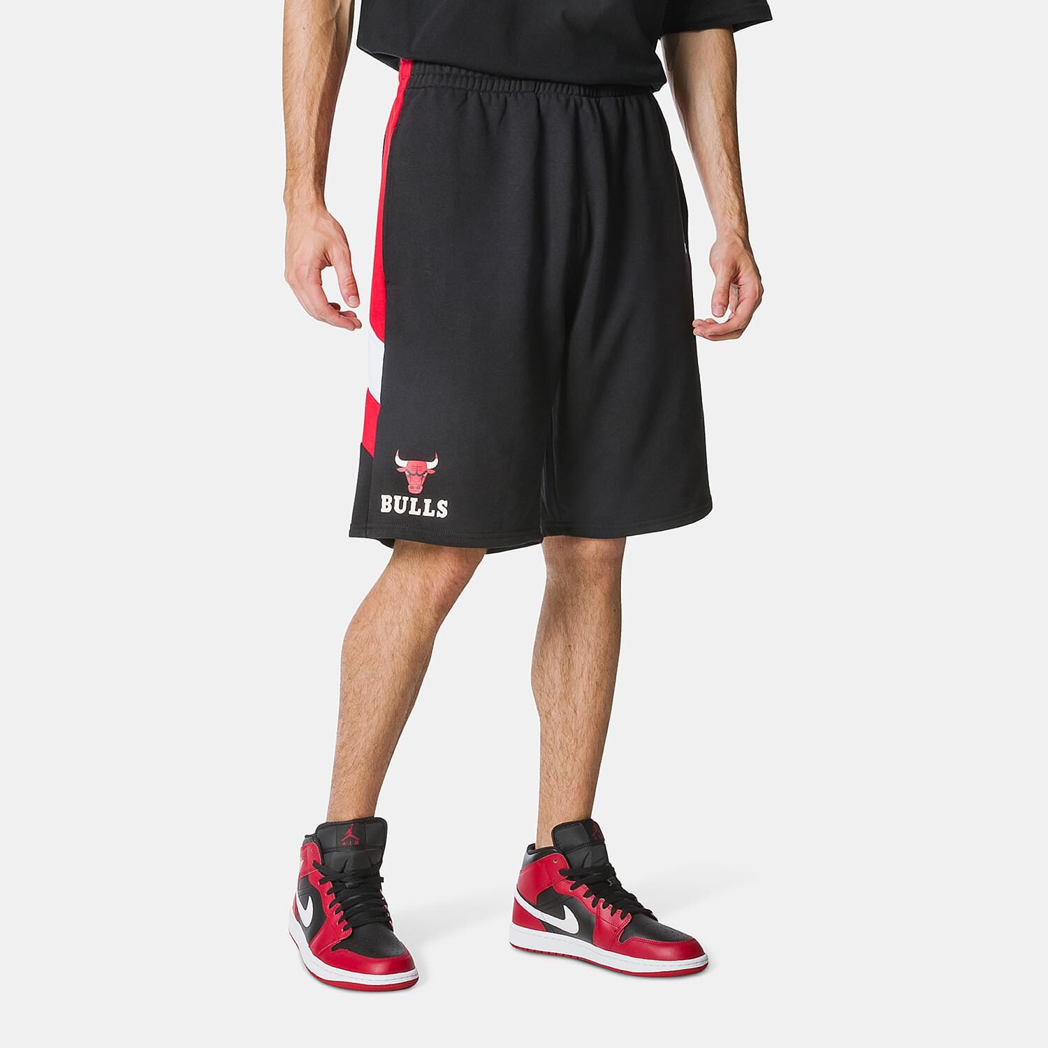 Chicago Bulls NBA Panel Shorts in black red and white AW LAB