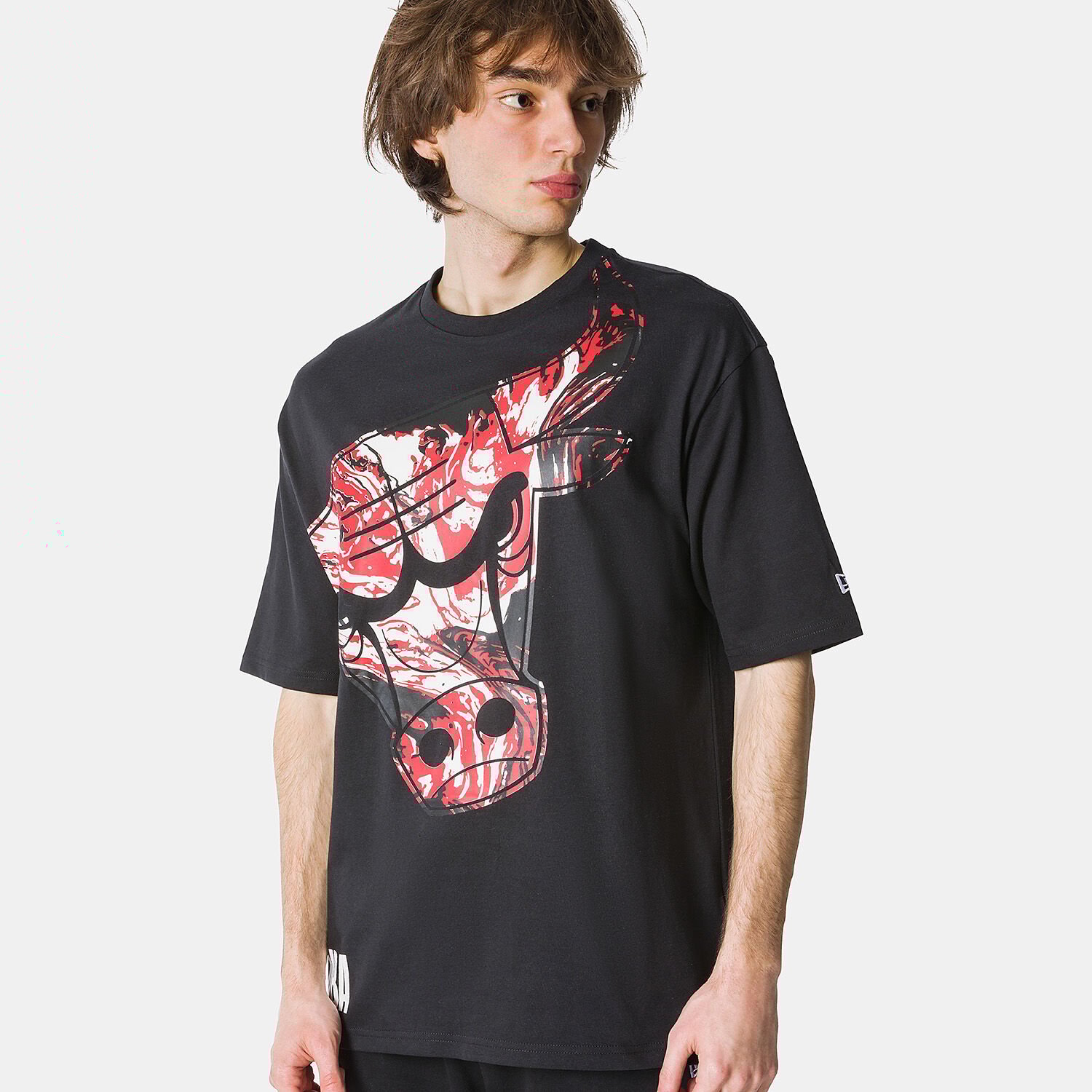 T shirt New Era Chicago Bulls NBA All Over Print Infill black red and white AW LAB
