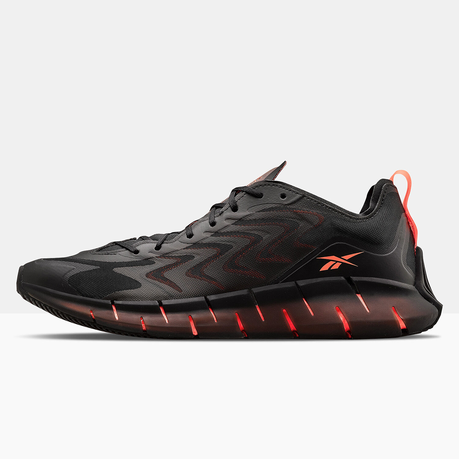 Reebok zig kinetica black and hot sale orange