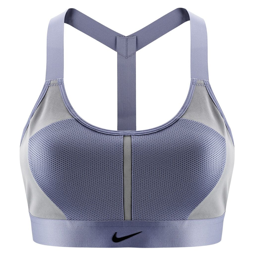 NIKE SWOOSH REBEL SLASH SPORTS BRA NAVY BLUE A O PURPLE AW LAB