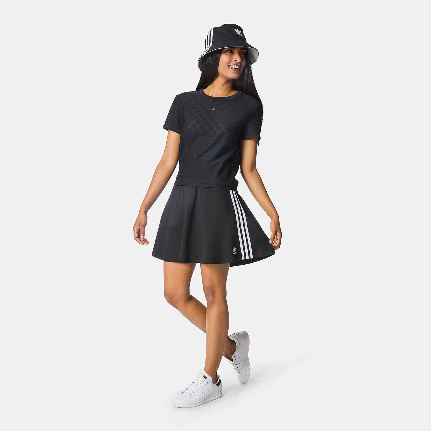 3 Stripes adidas Skirt black and white AW LAB