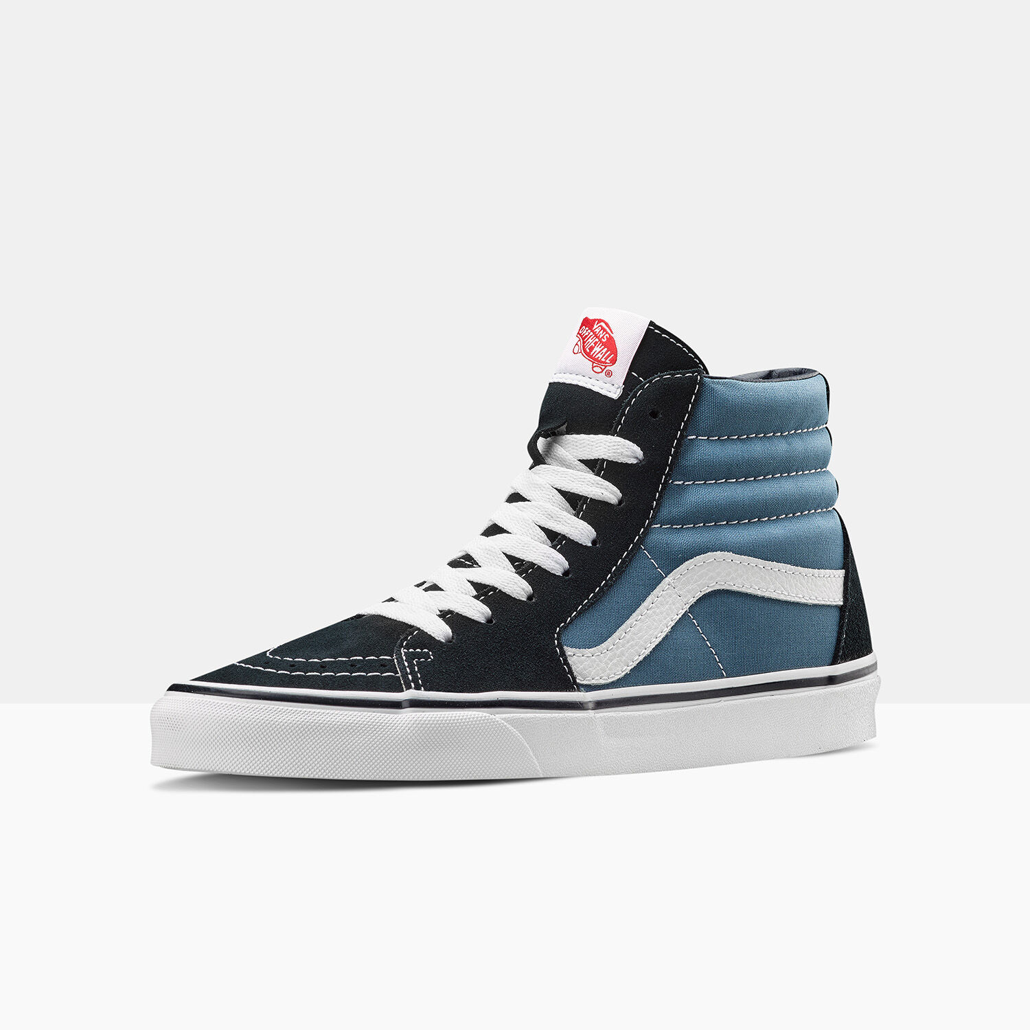 Light blue and cheap black vans