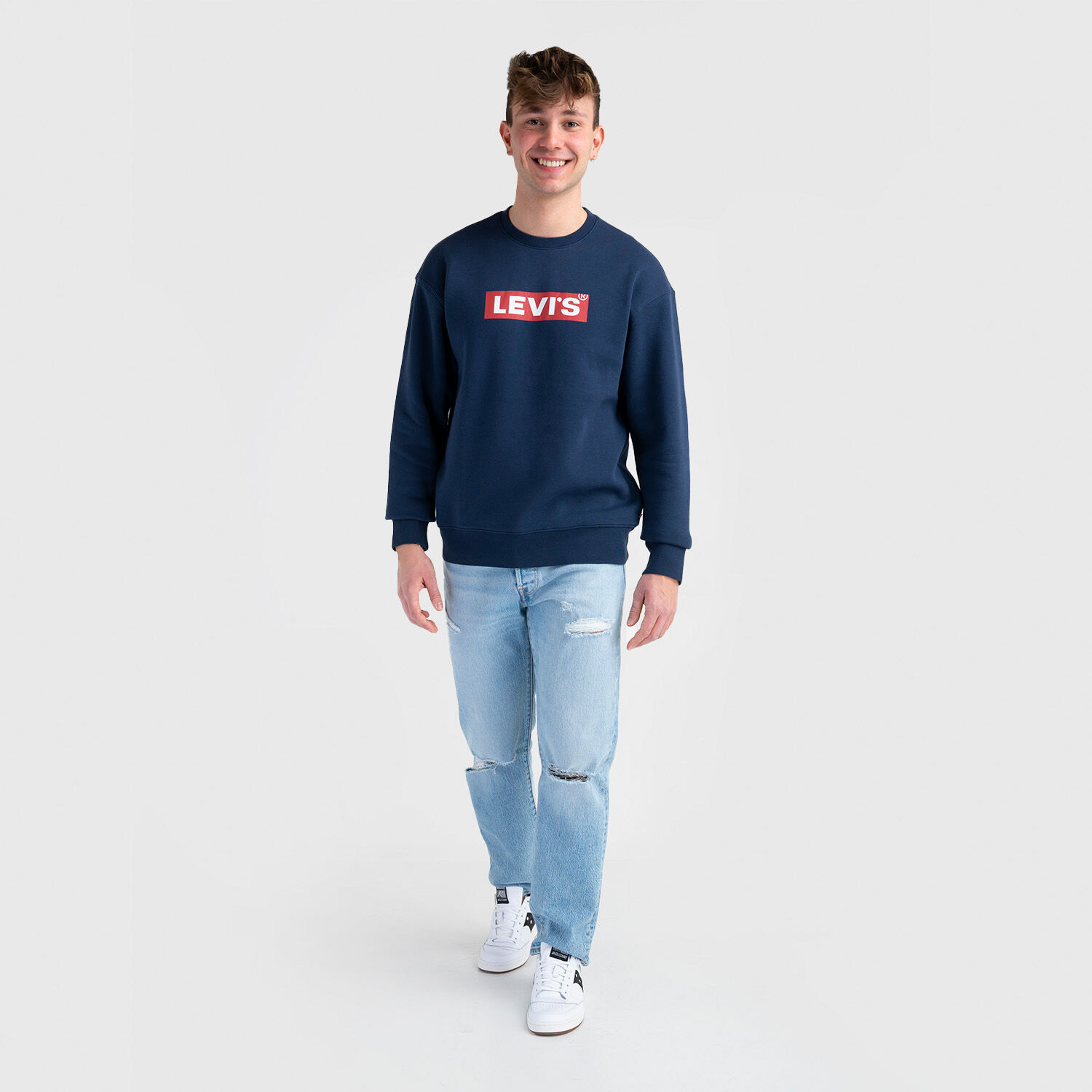 Levi's red white and shop blue sweatshirt