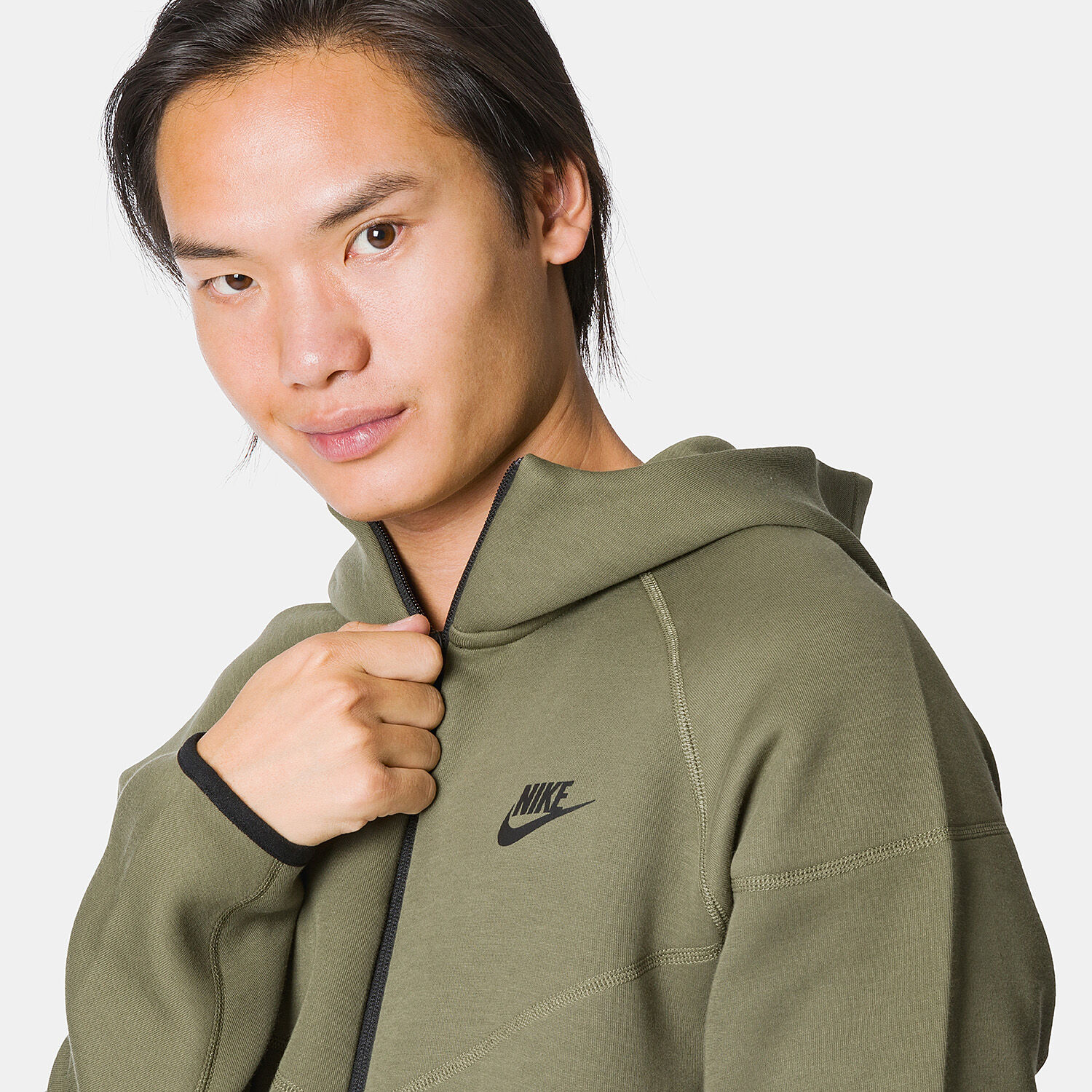 Nike tech fleece windrunner hoodie green hotsell